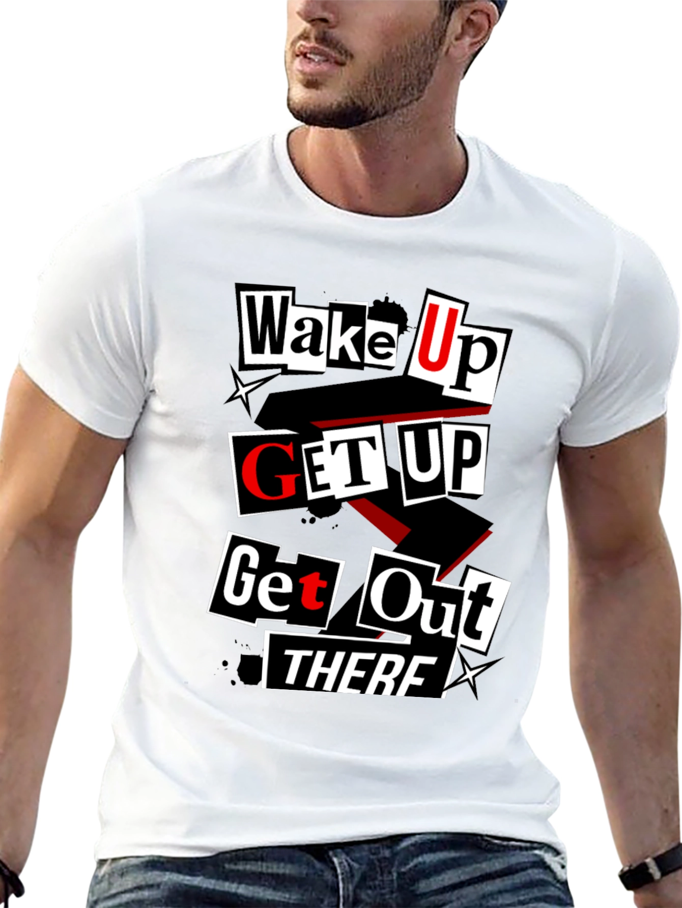 Wake Up Get Up T-Shirt - Black Graphic Tee