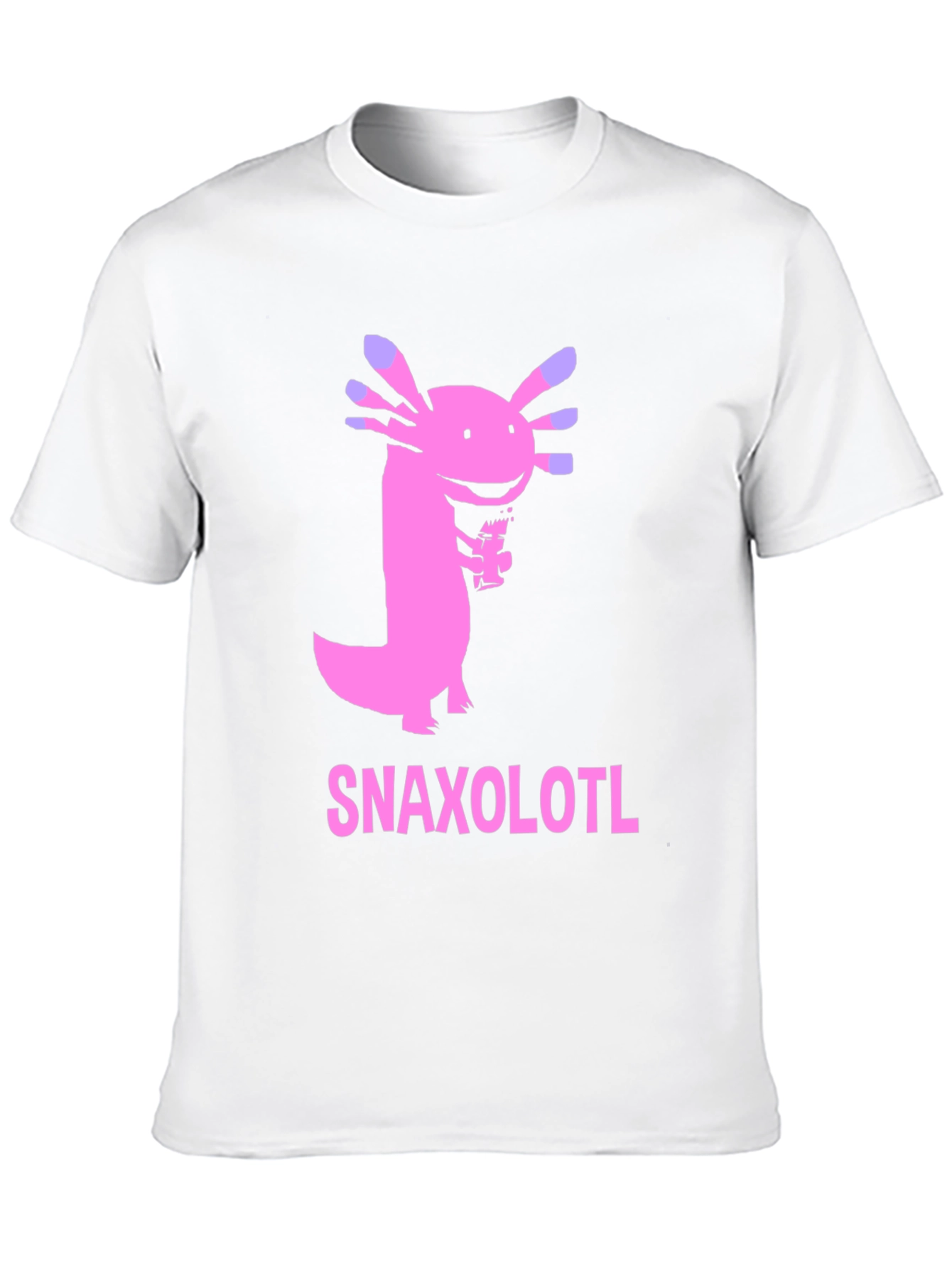 Snaxolotl Black T-Shirt - Funny Axolotl Snack Design
