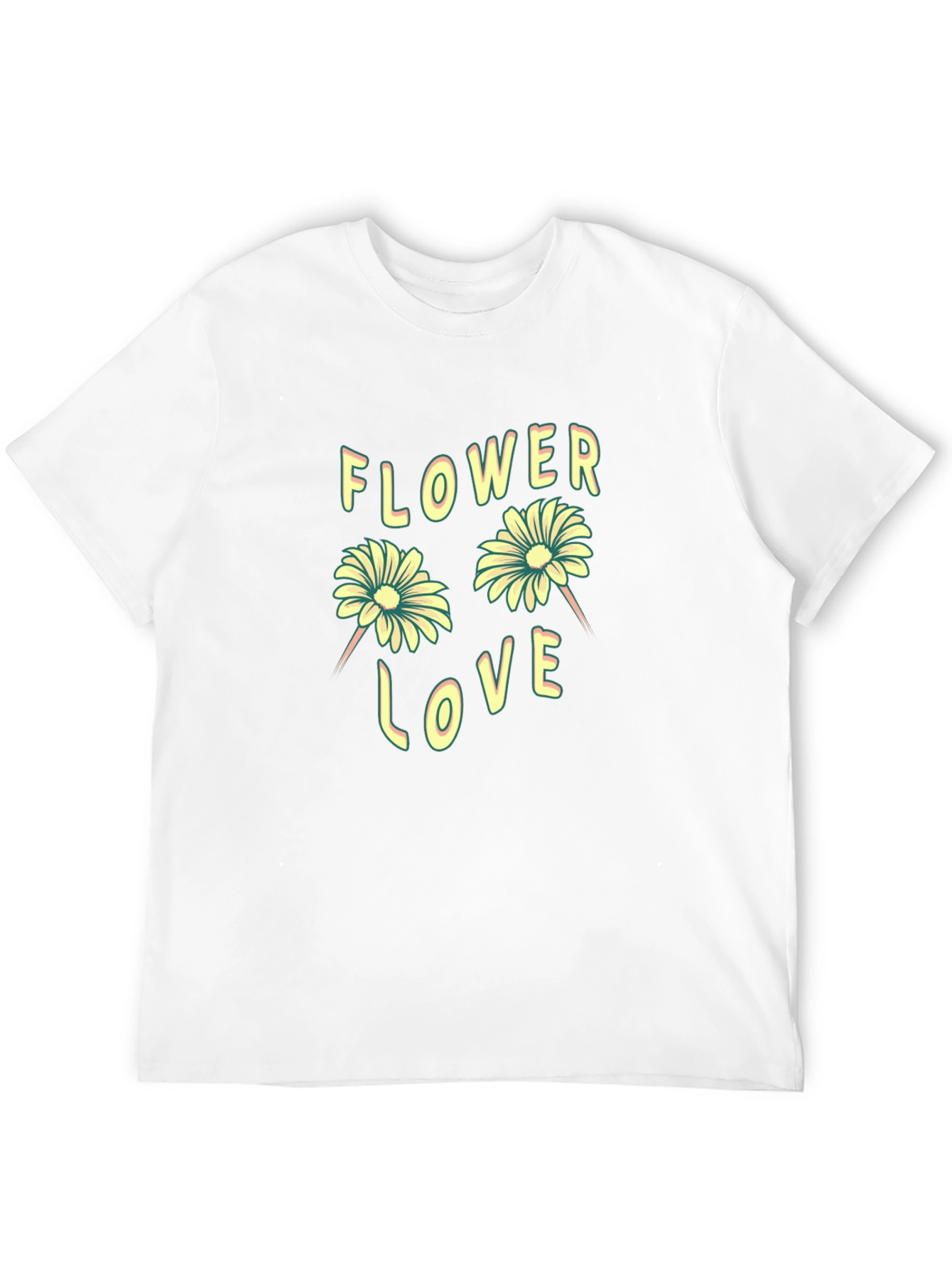 Flower Love Graphic Tee - Trendy Unisex T-Shirt