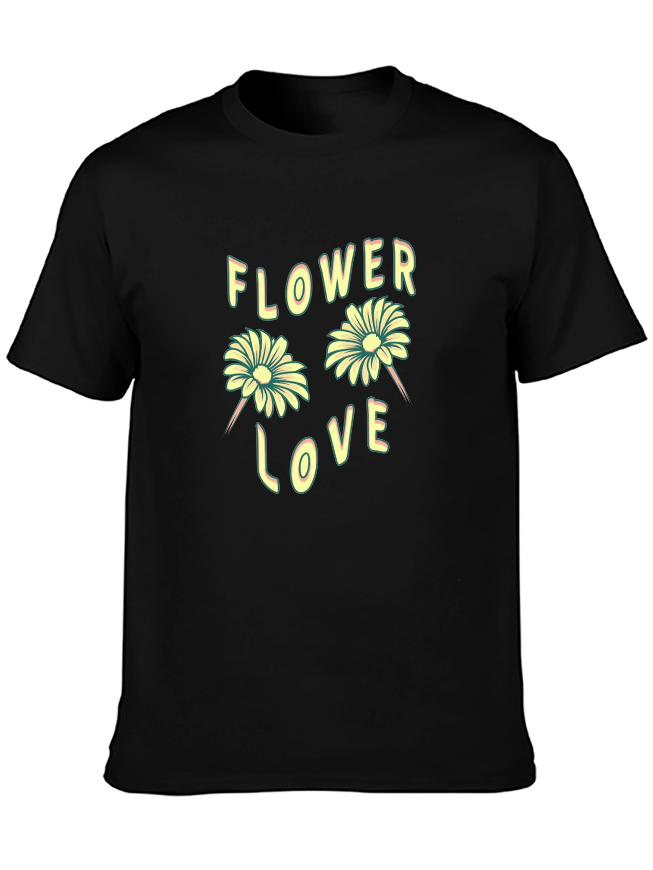 Flower Love Graphic Tee - Trendy Unisex T-Shirt