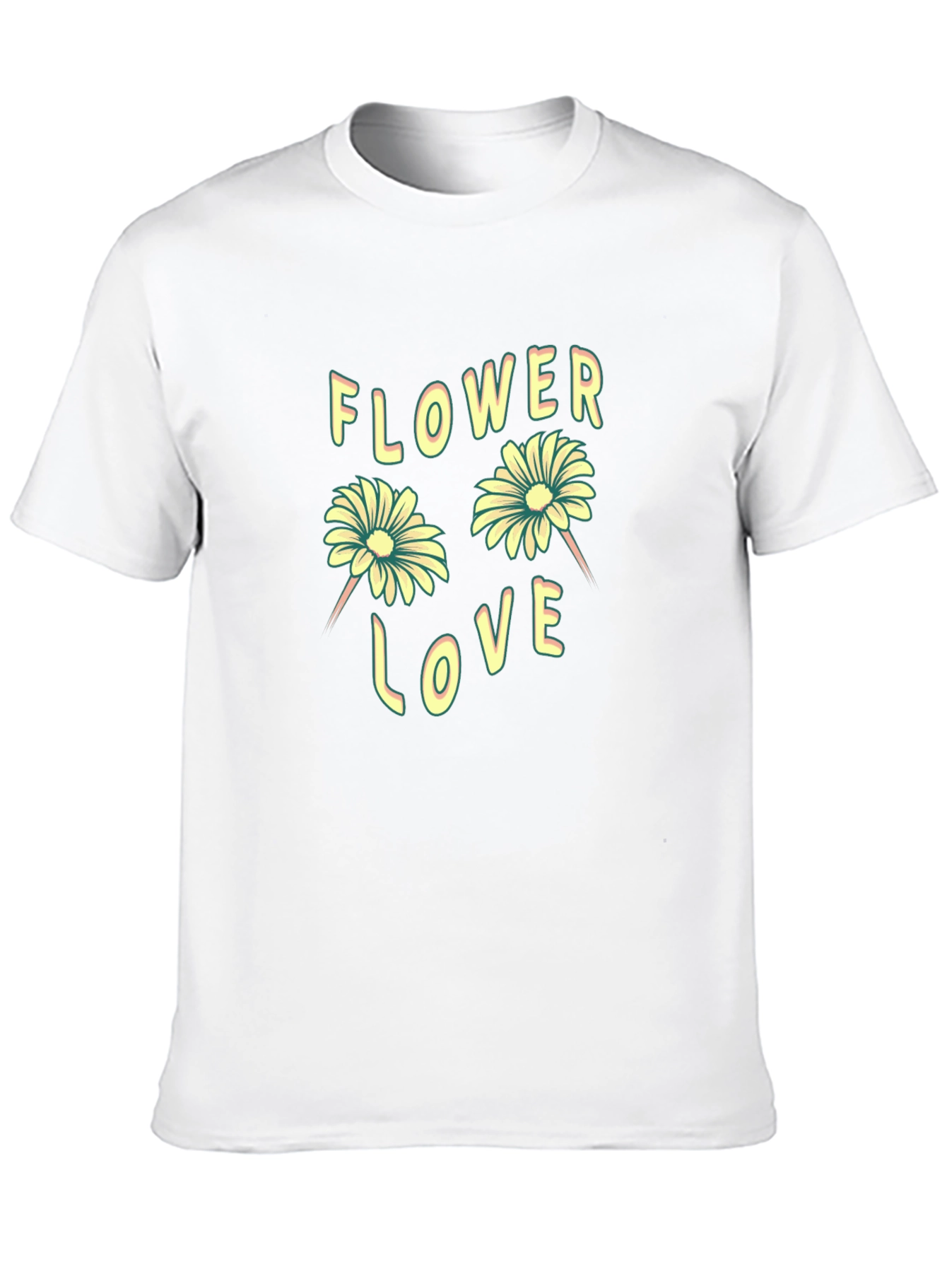 Flower Love Graphic Tee - Trendy Unisex T-Shirt