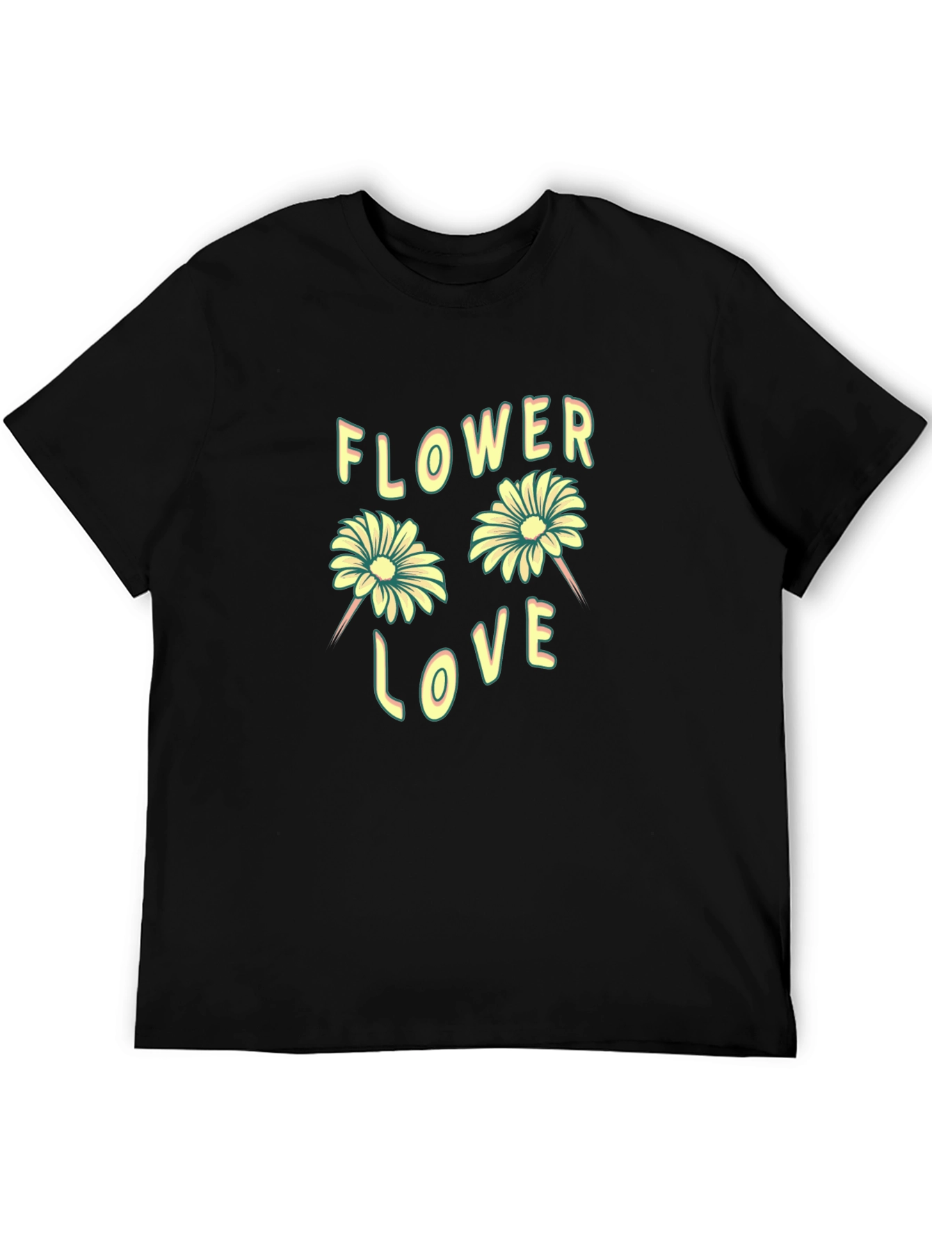 Flower Love Graphic Tee - Trendy Unisex T-Shirt