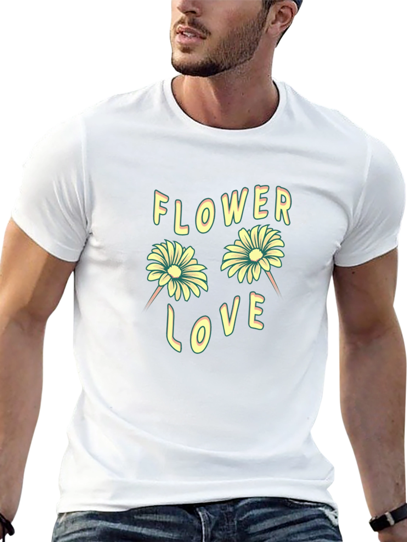 Flower Love Graphic Tee - Trendy Unisex T-Shirt