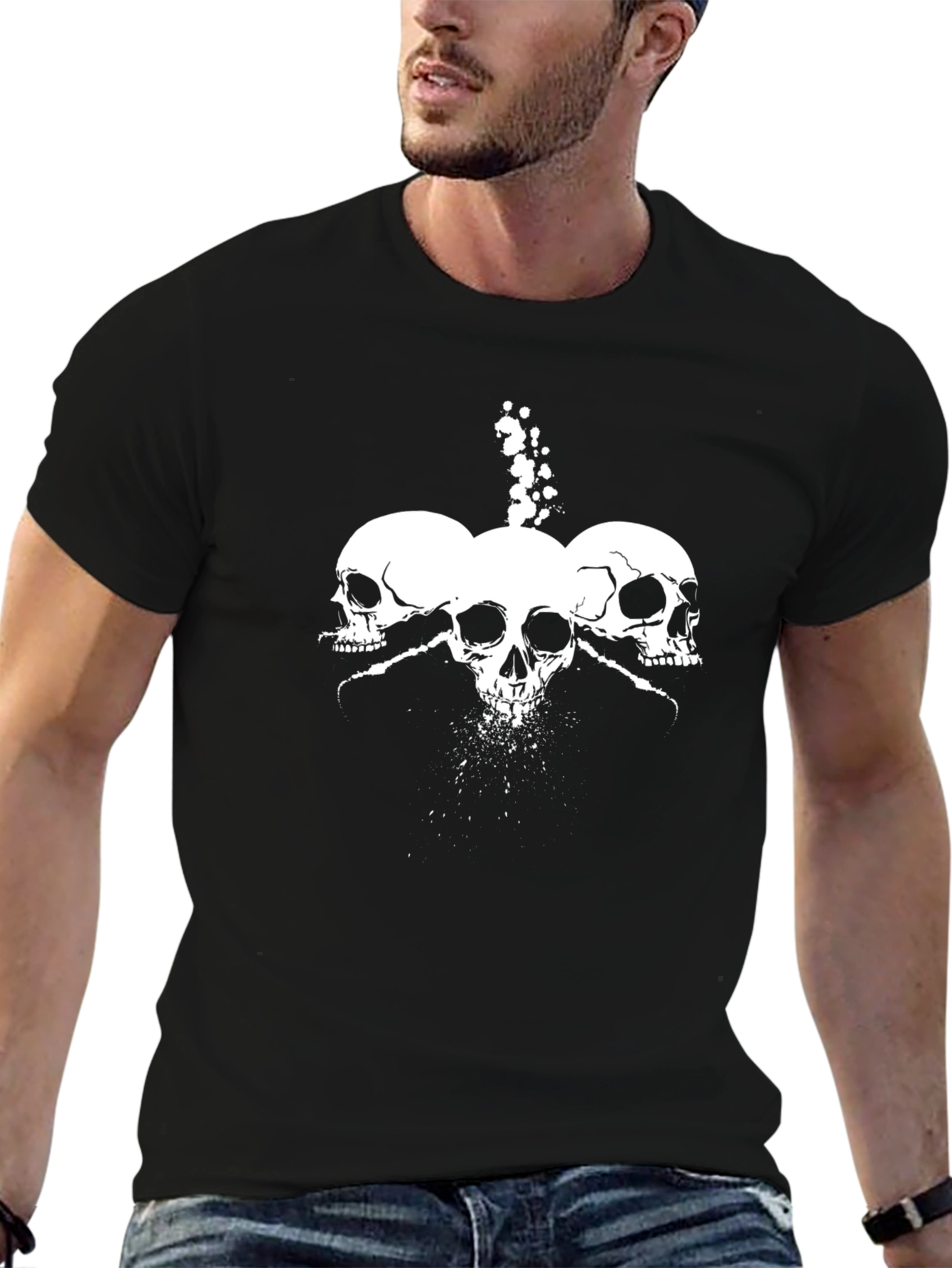 Skull Graphic T-Shirt - Black