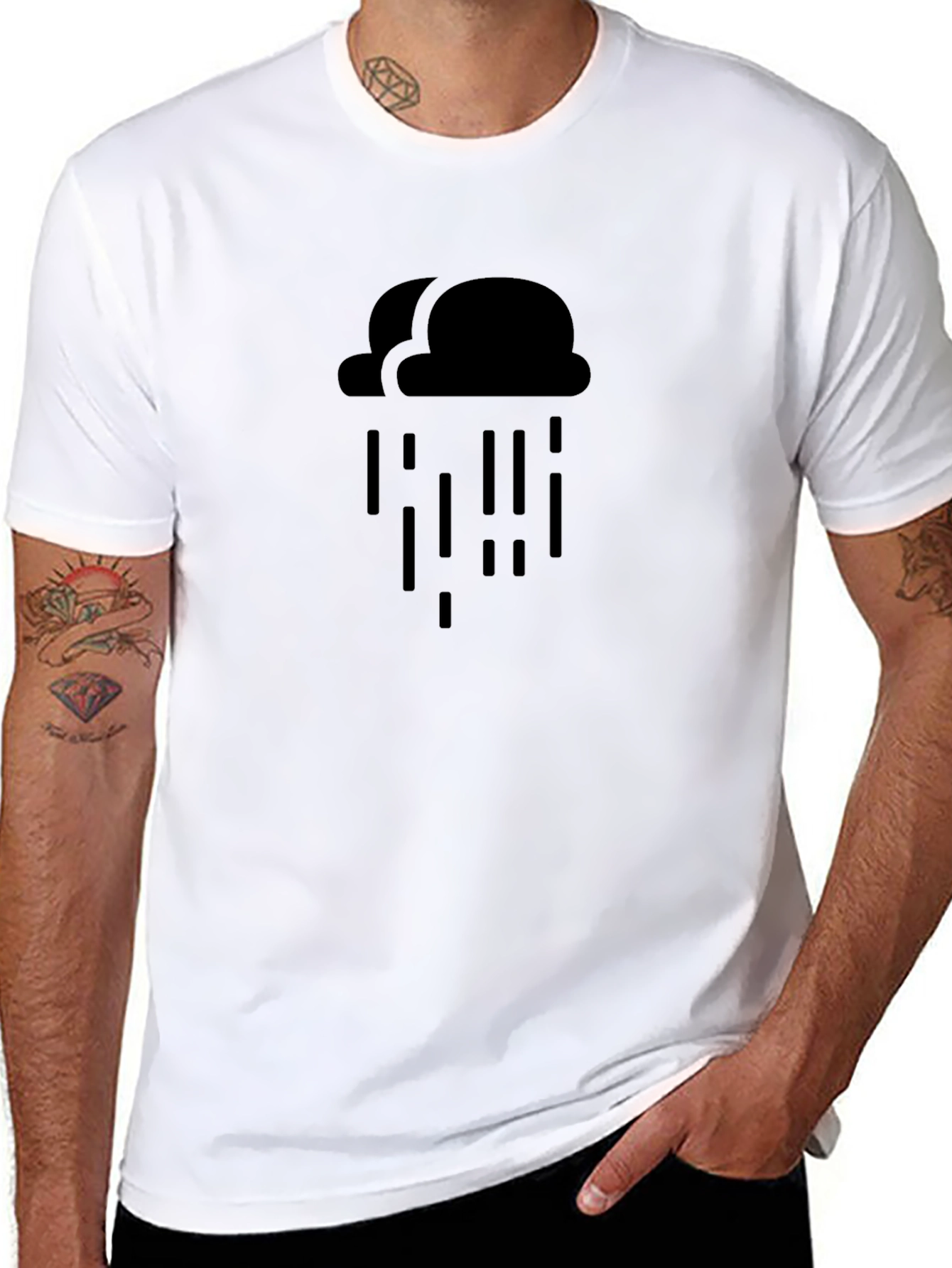 Rain Cloud Graphic Tee - Mens Black T-Shirt