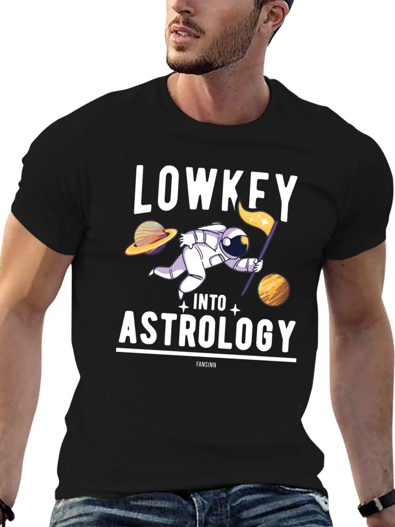 Lowkey Into Astrology T-Shirt: Space & Stars