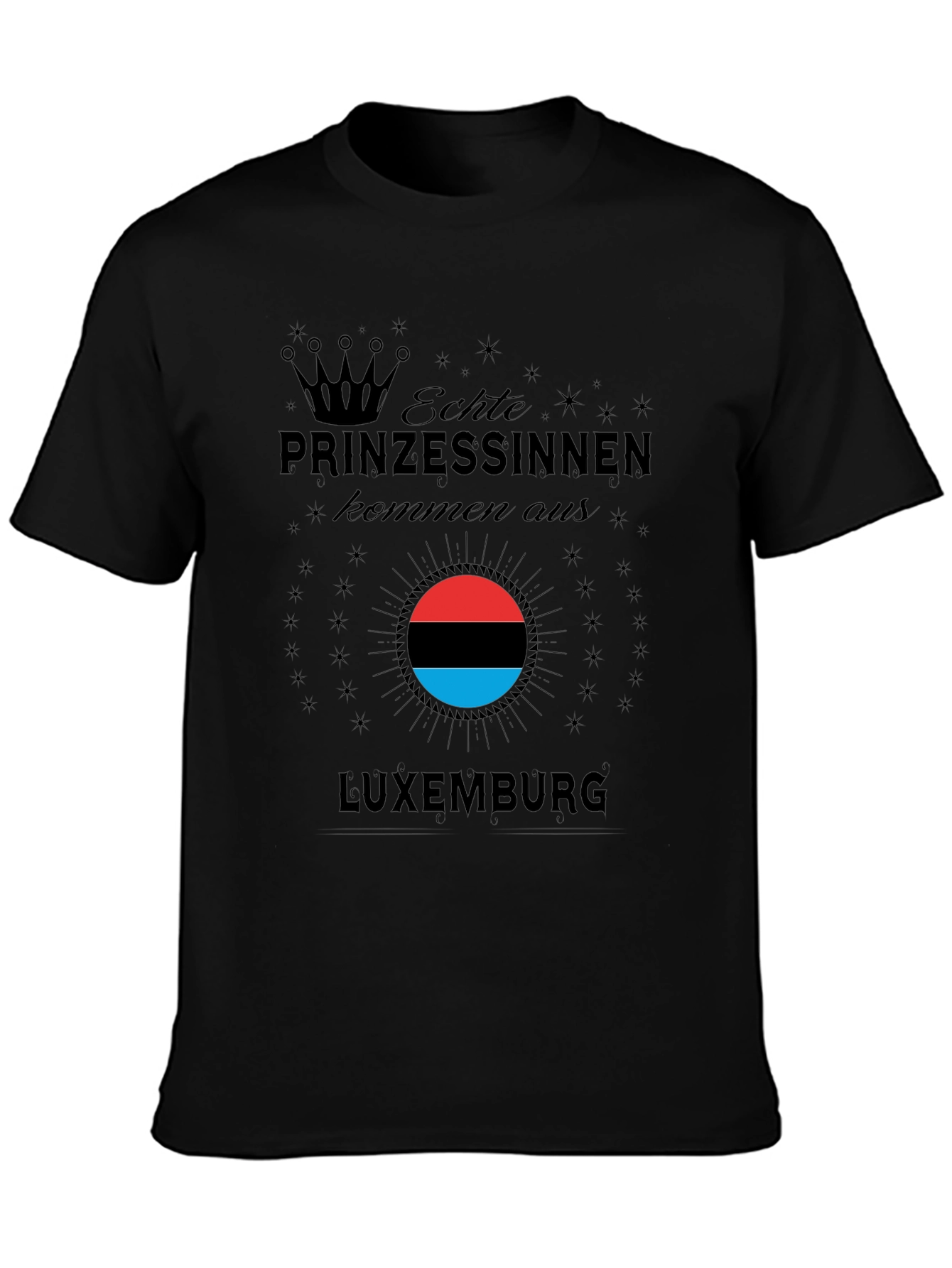 Luxembourg Princess T-Shirt - Black Tee