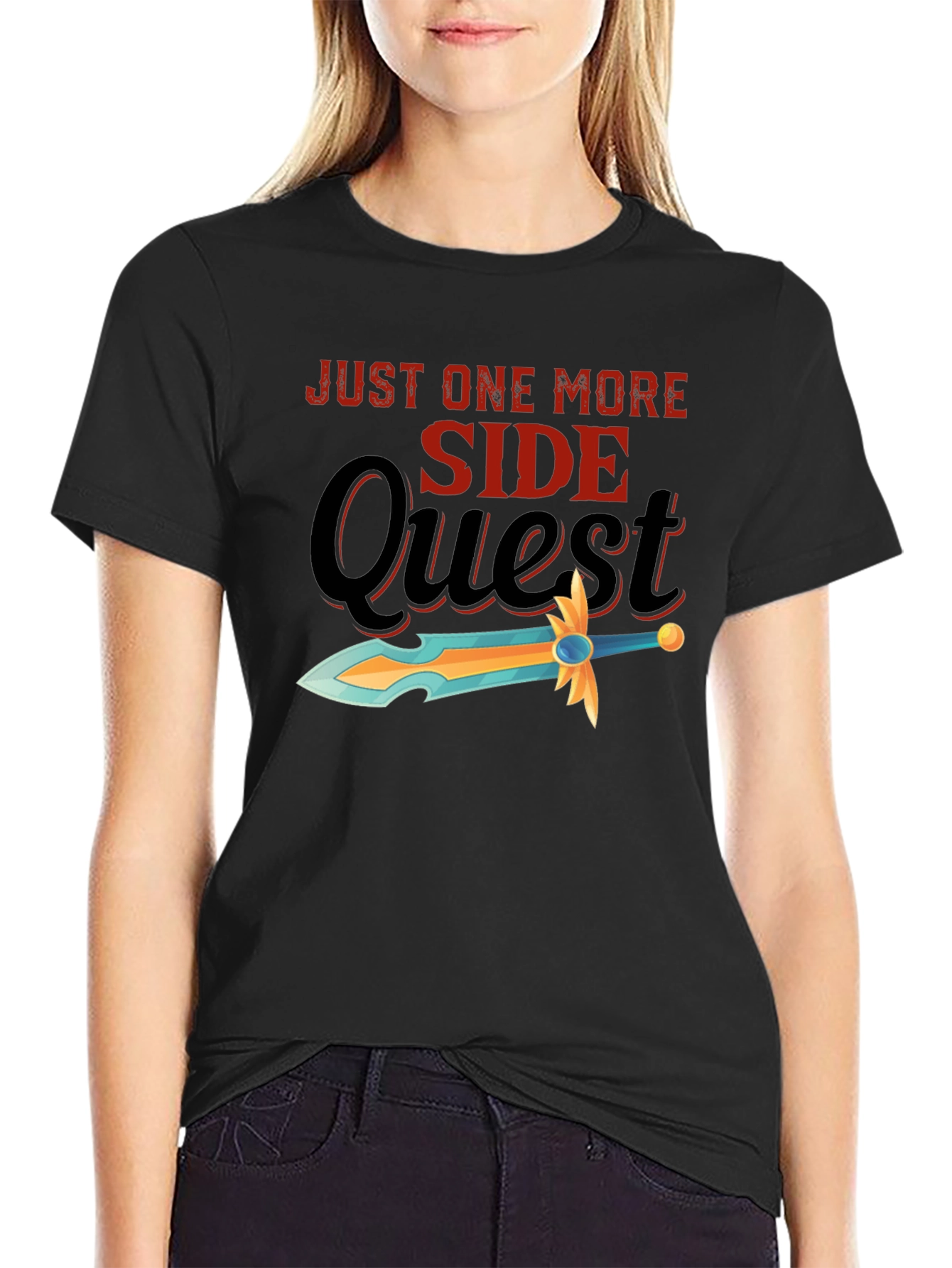 Just One More Side Quest Black T-Shirt