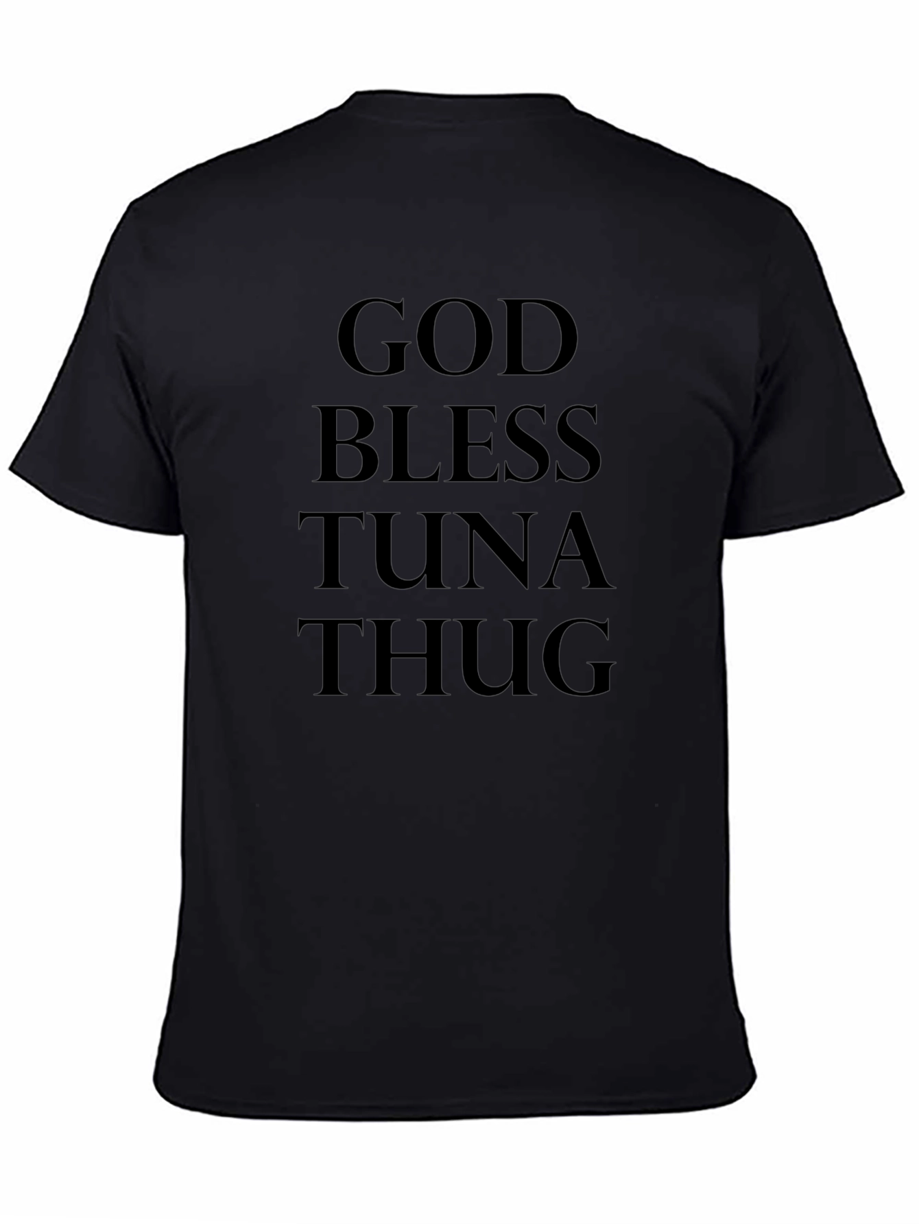 God Bless Tuna Thug Mens Black Graphic Tee