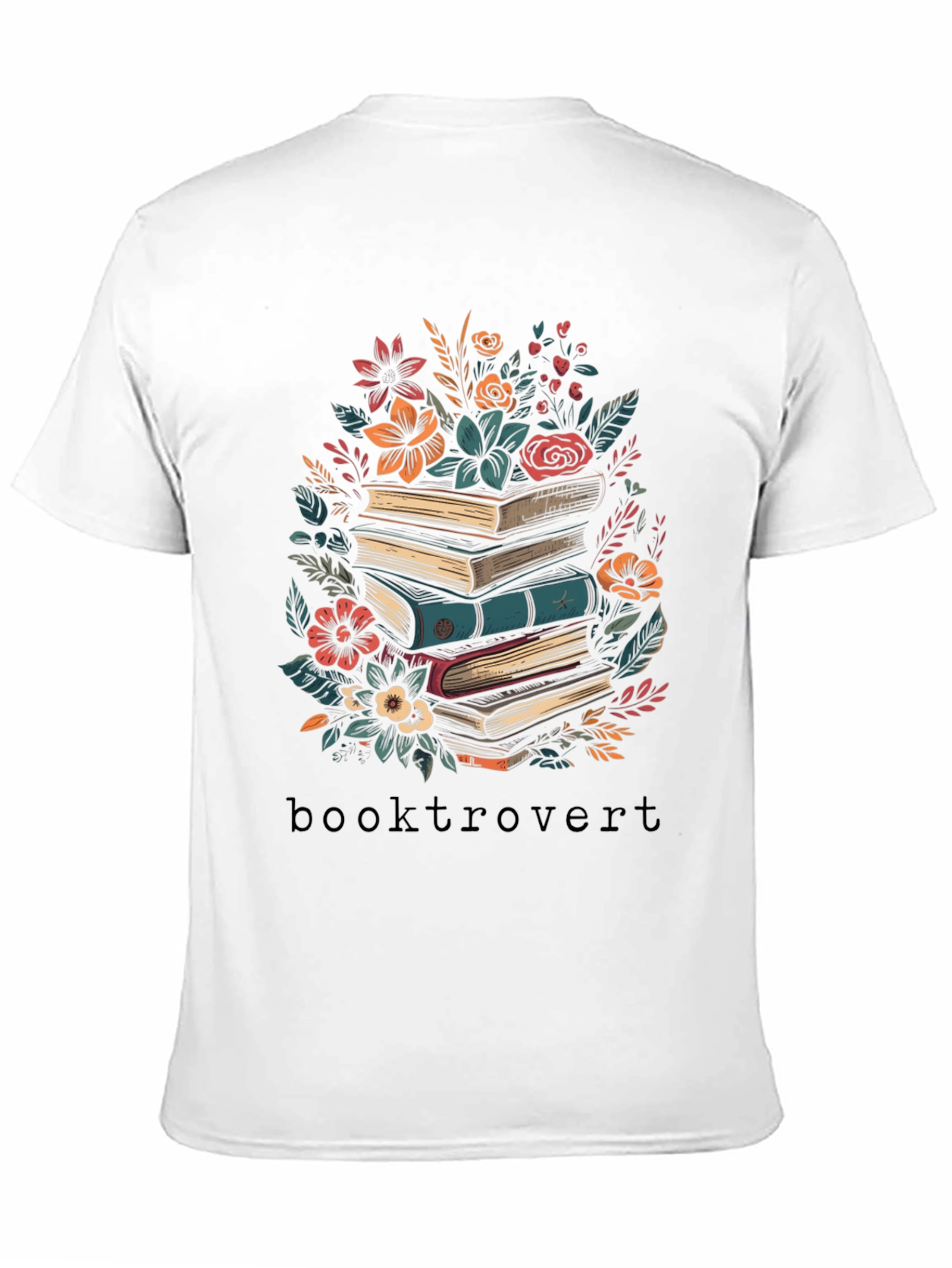 Booktrovert T-Shirt - Floral Books