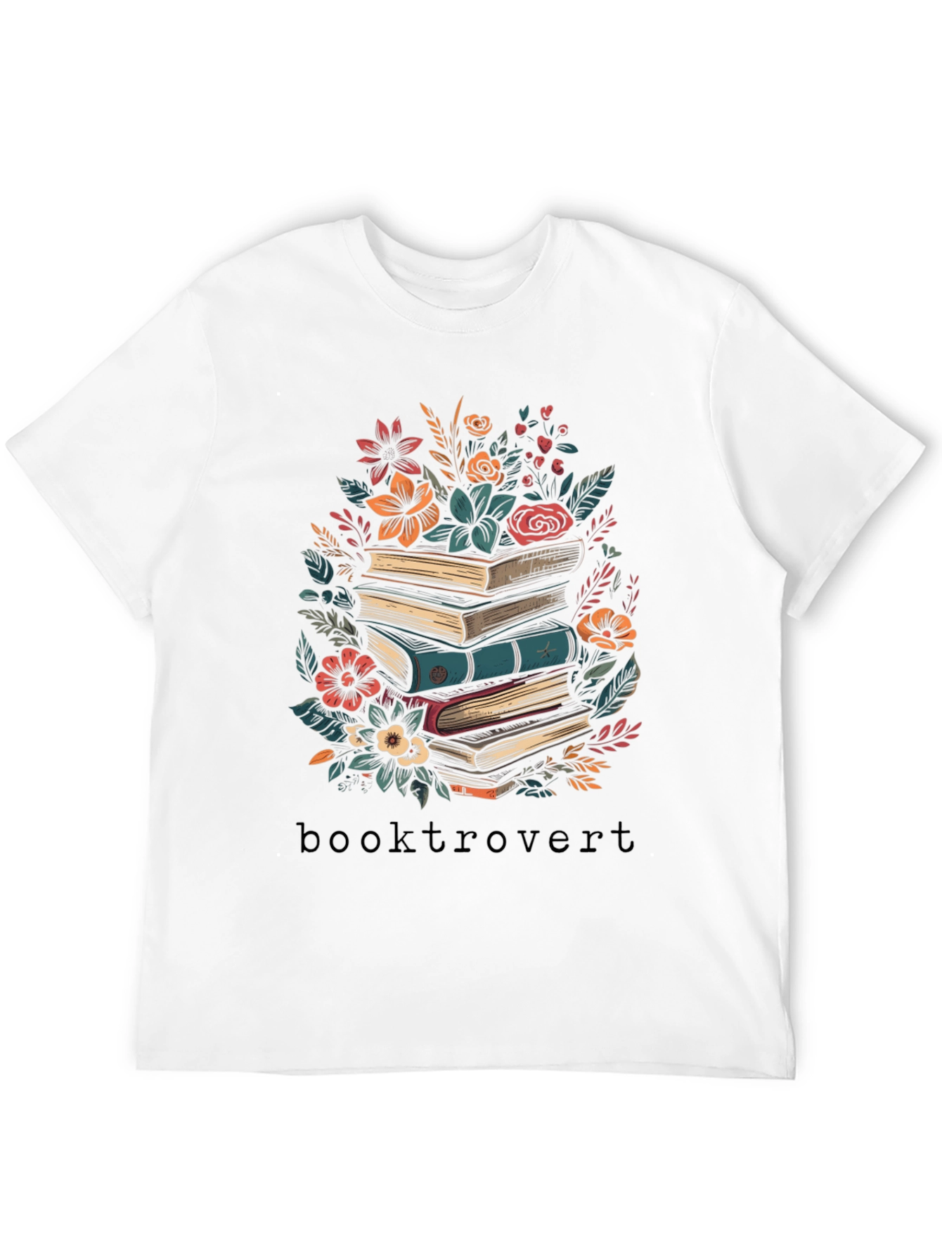 Booktrovert T-Shirt - Floral Books