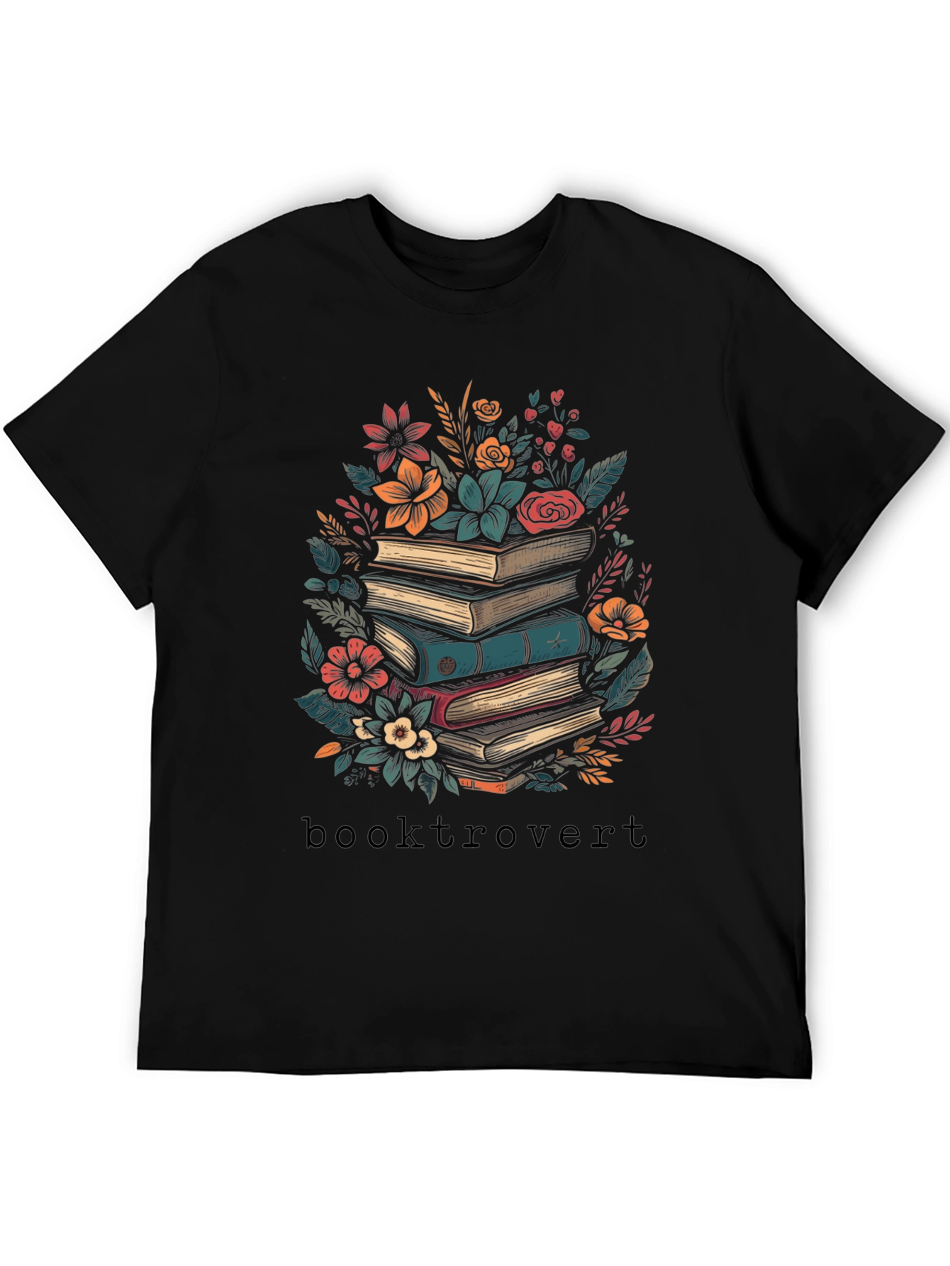 Booktrovert T-Shirt - Floral Books