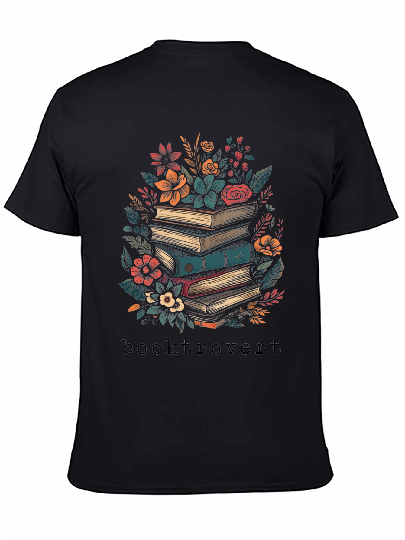 Booktrovert T-Shirt - Floral Books