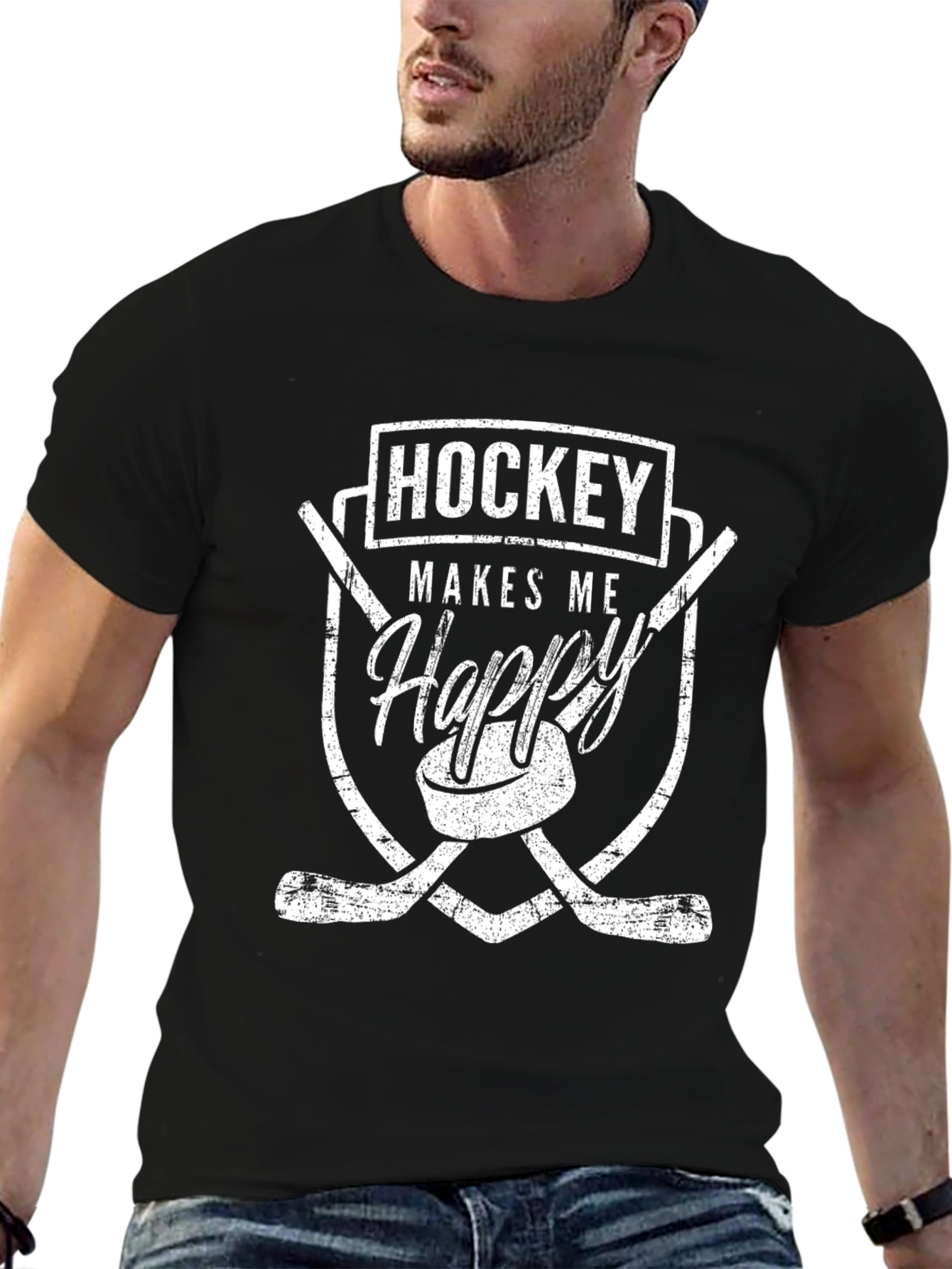 Hockey Makes Me Happy Graphic Tee