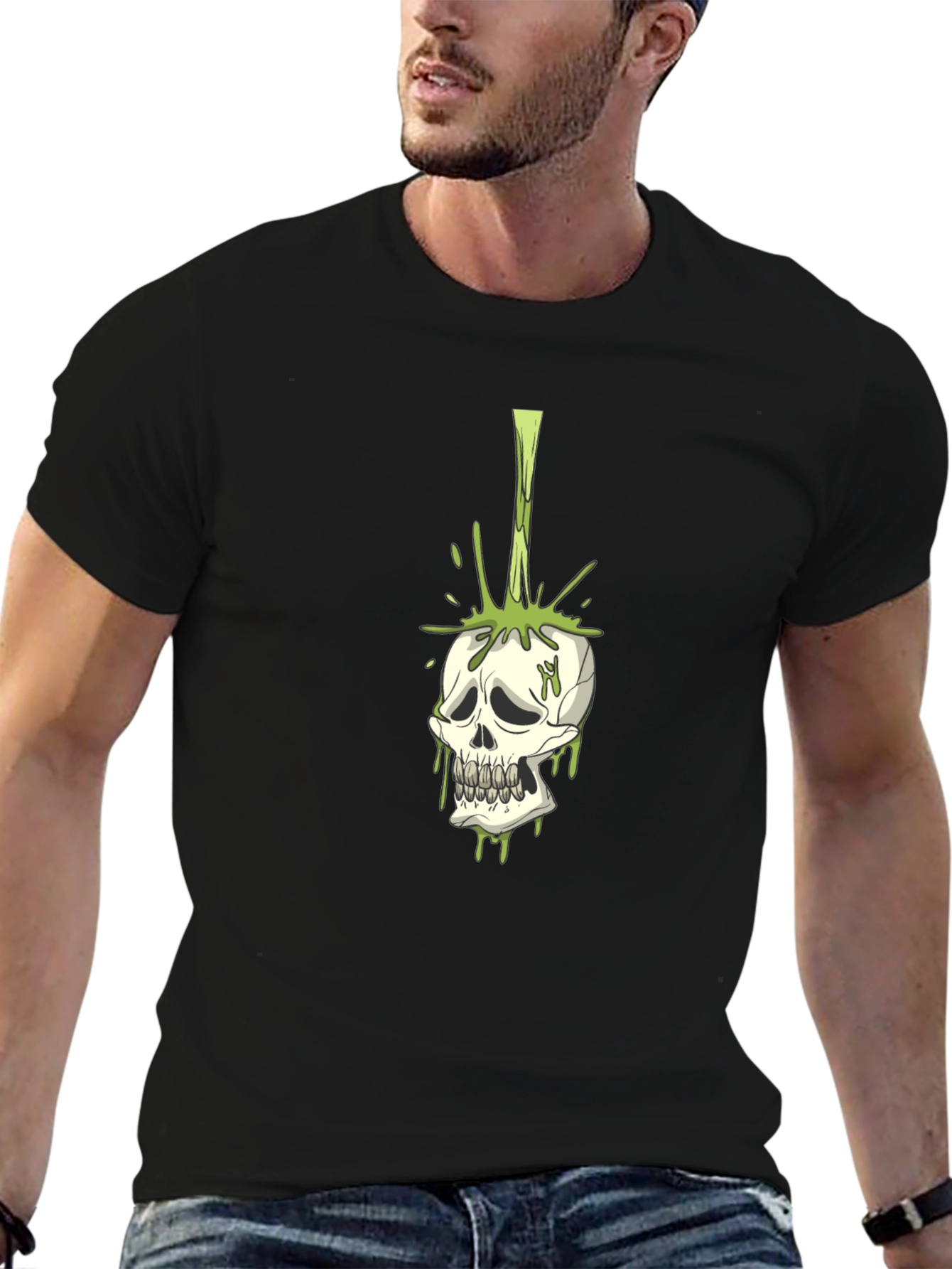 Skull Graphic Tee - Toxic Drip Design