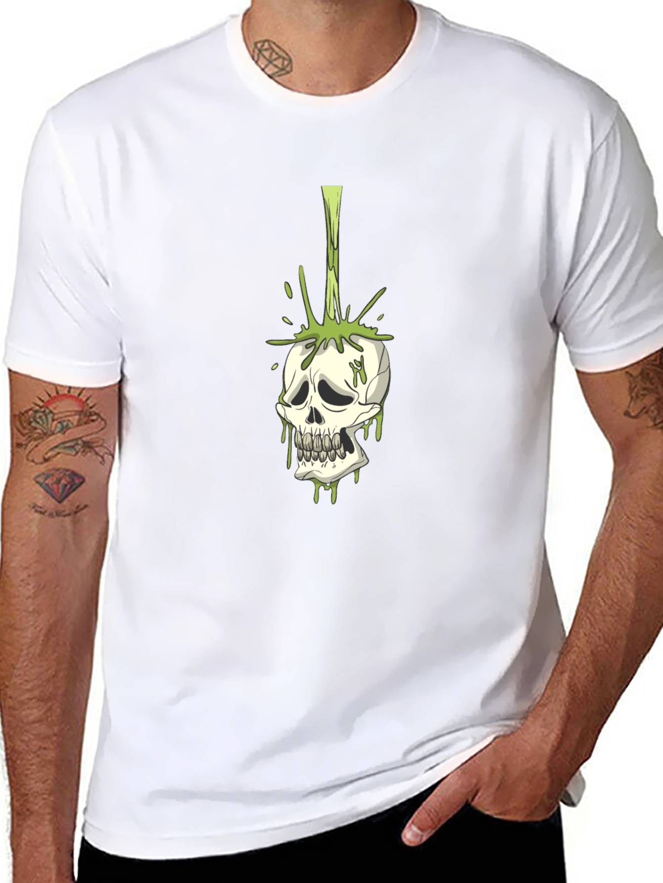 Skull Graphic Tee - Toxic Drip Design