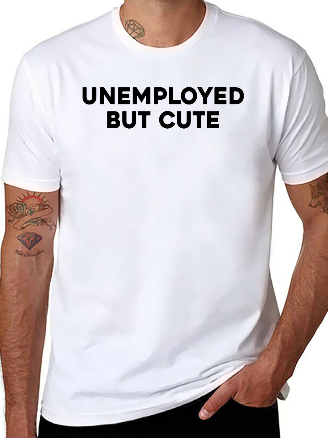 Unemployed But Cute Black T-Shirt