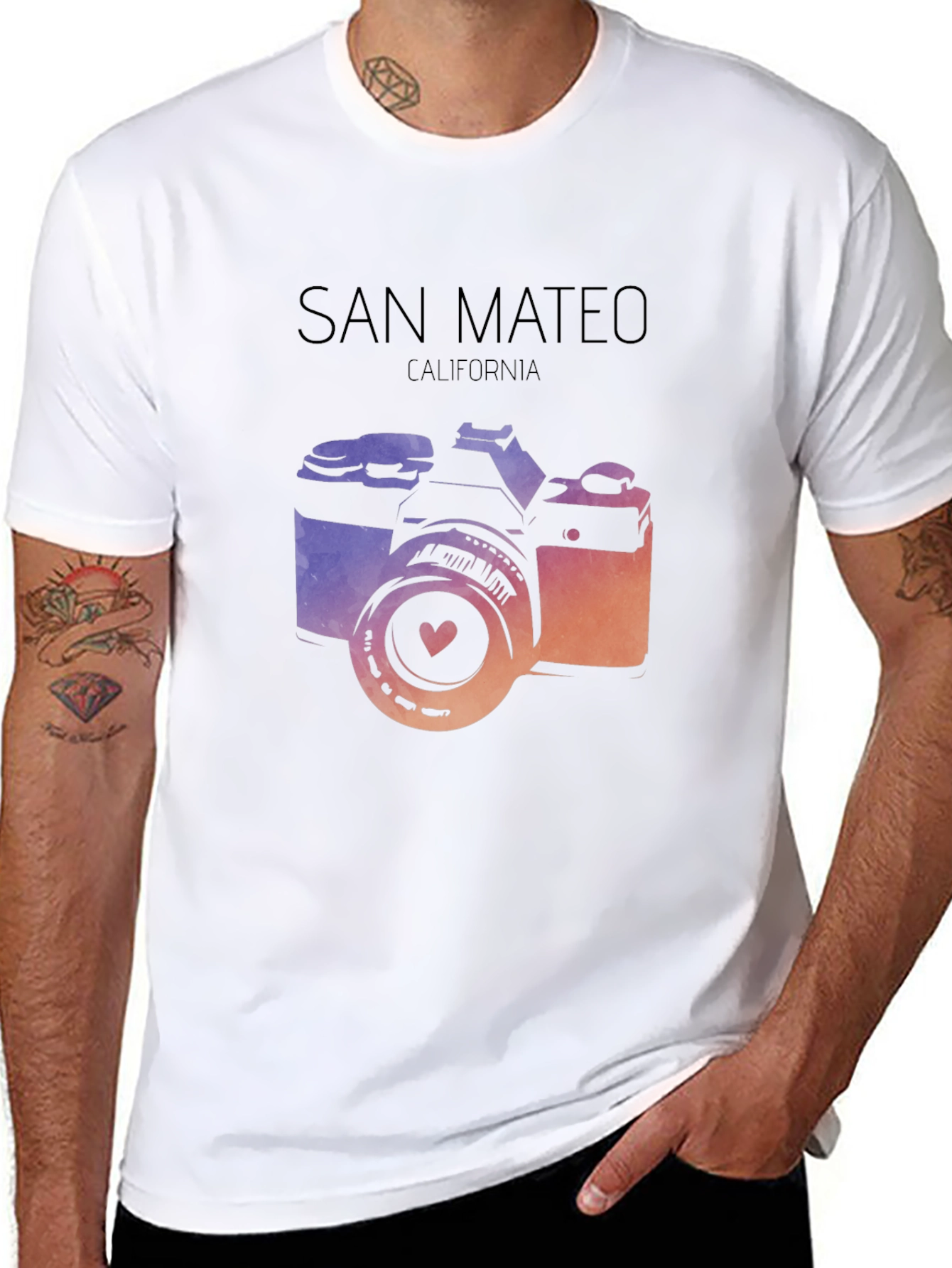 San Mateo California Camera Graphic T-Shirt