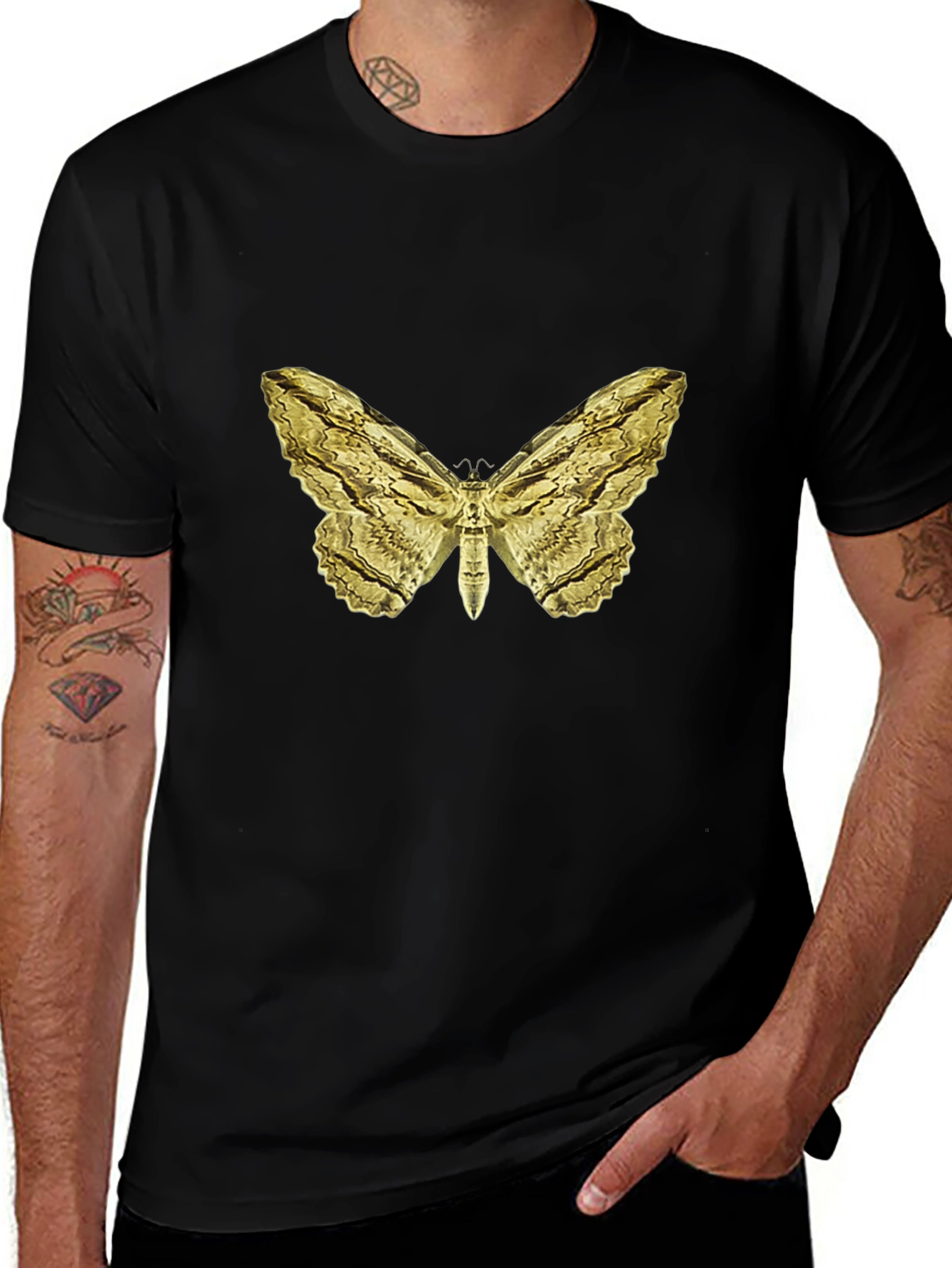 Golden Moth Graphic Tee - Stylish Comfort