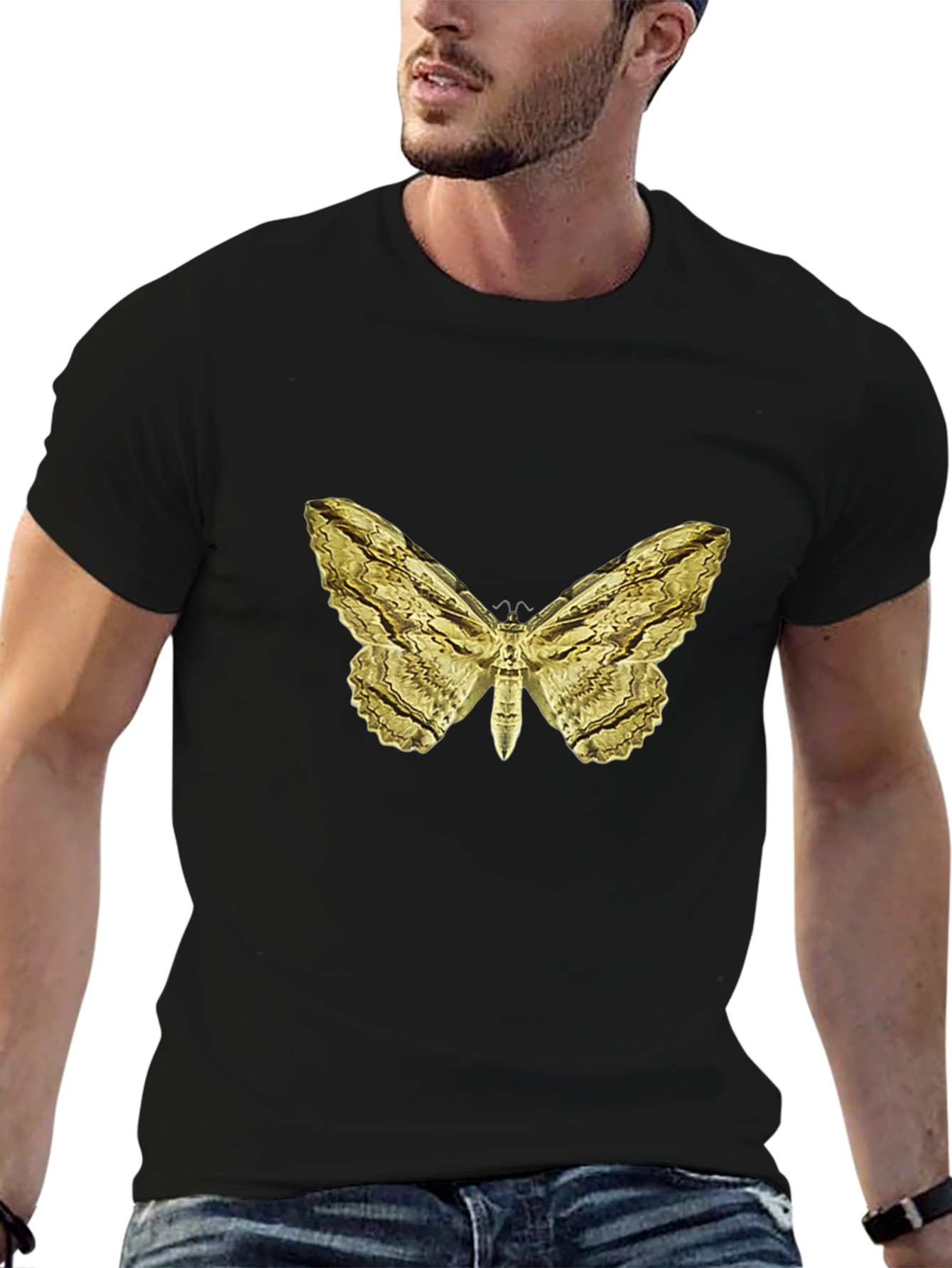 Golden Moth Graphic Tee - Stylish Comfort