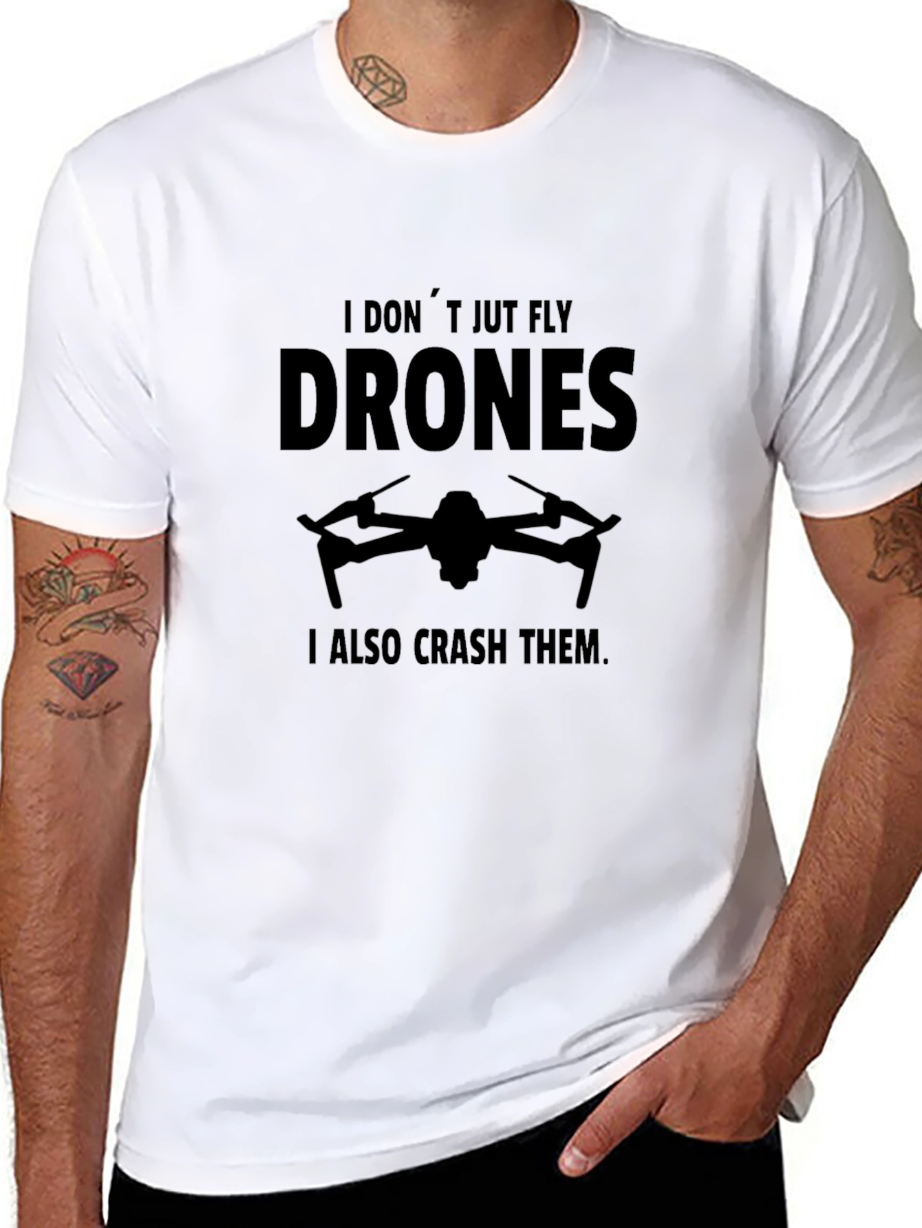 Drone Pilot Funny T-Shirt - Fly & Crash