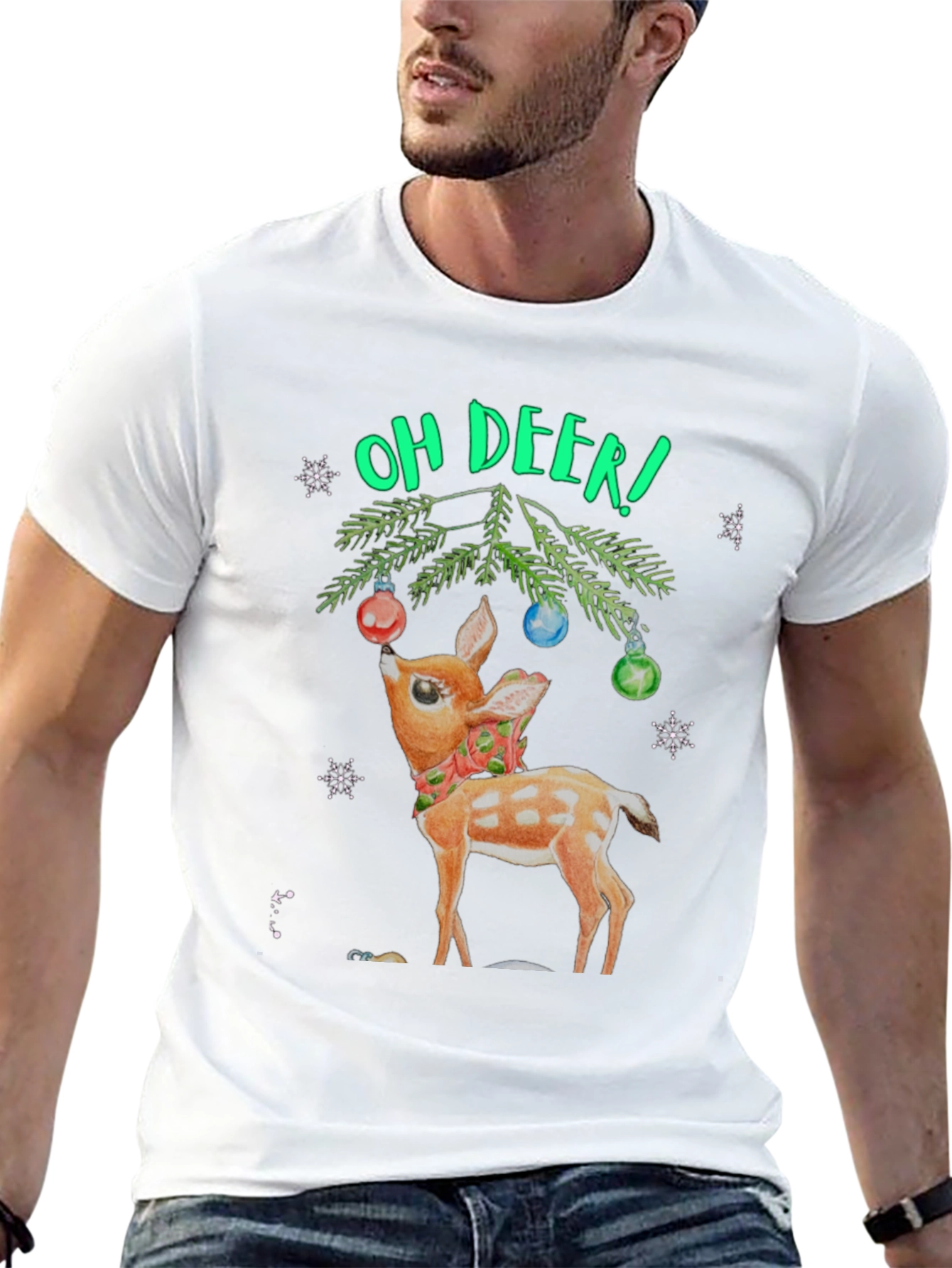 Oh Deer! Christmas Graphic T-Shirt