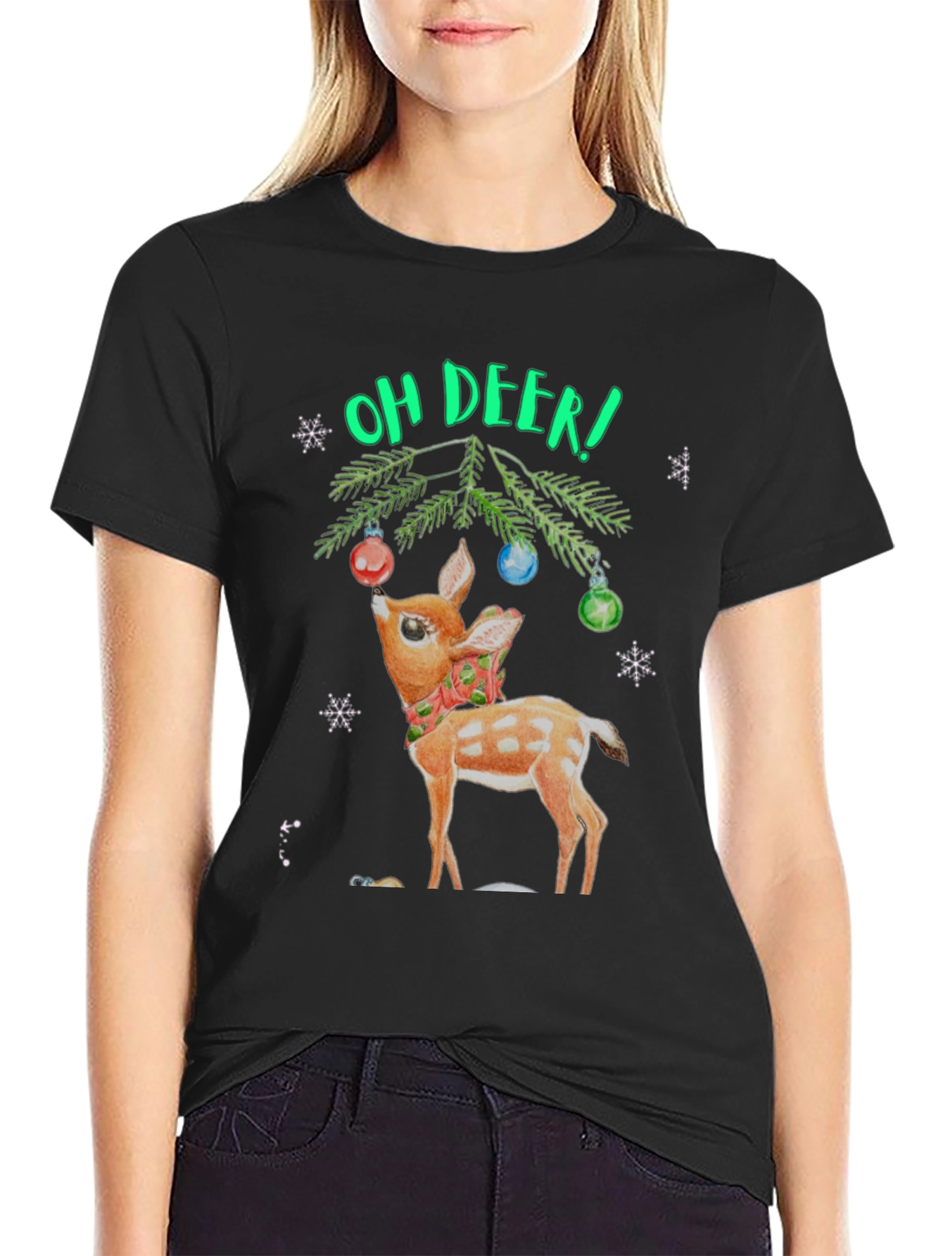Oh Deer! Christmas Graphic T-Shirt