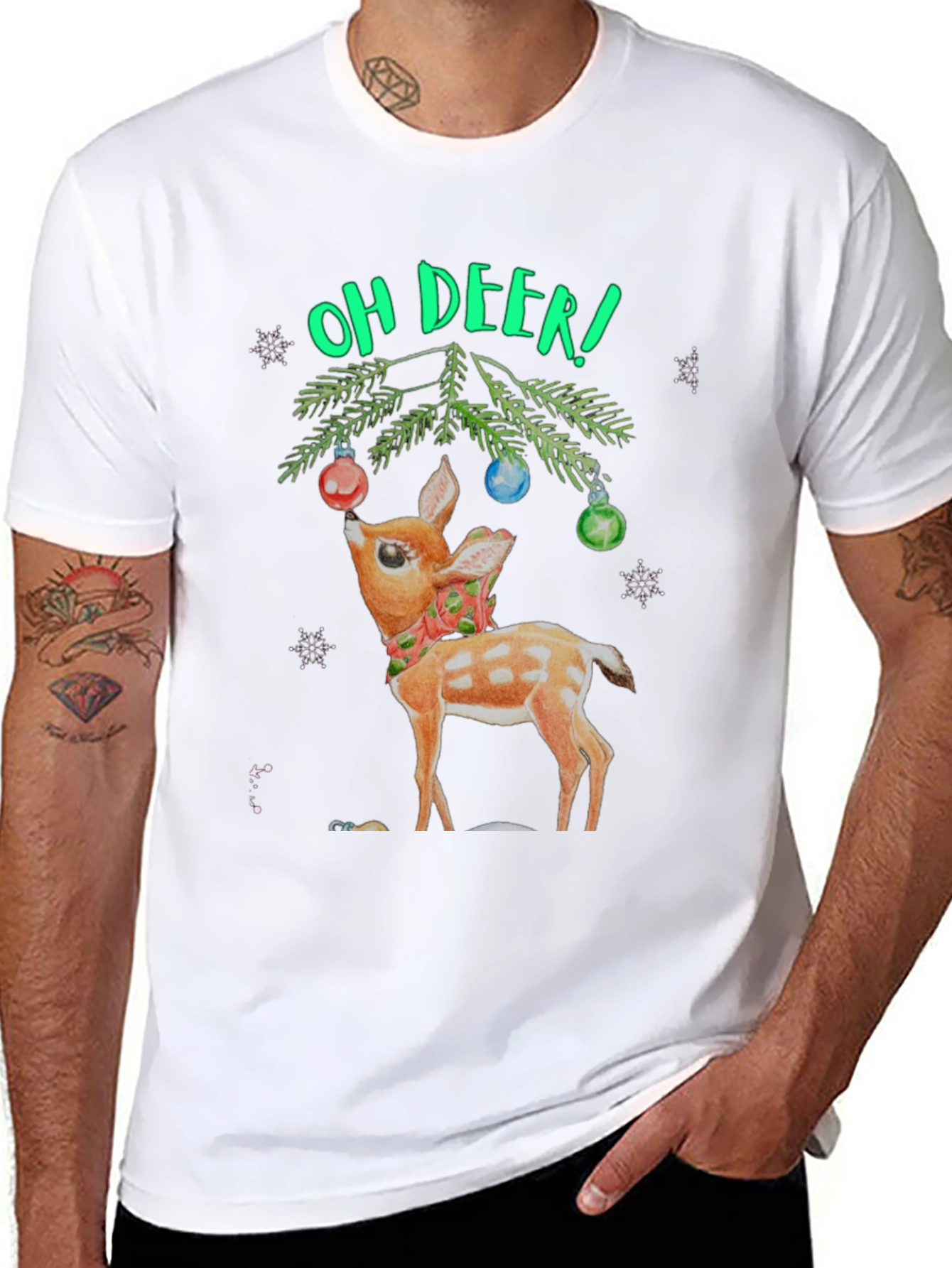 Oh Deer! Christmas Graphic T-Shirt