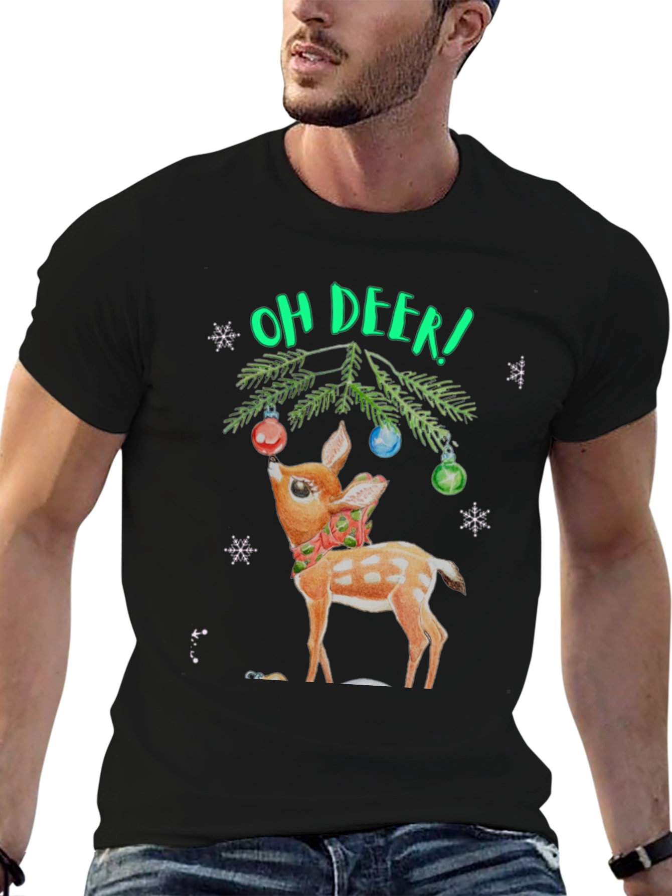 Oh Deer! Christmas Graphic T-Shirt