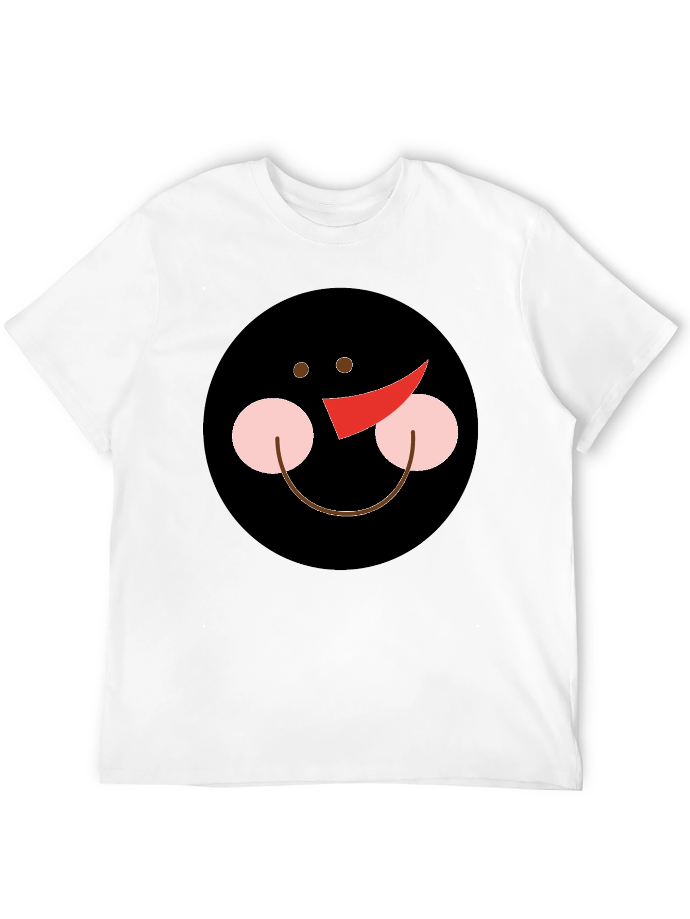 Snowman Face Graphic Black T-Shirt