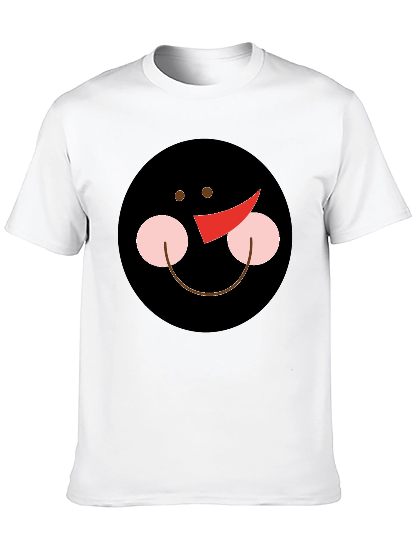 Snowman Face Graphic Black T-Shirt