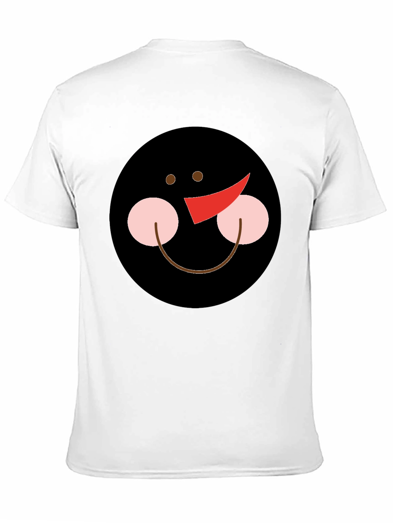 Snowman Face Graphic Black T-Shirt