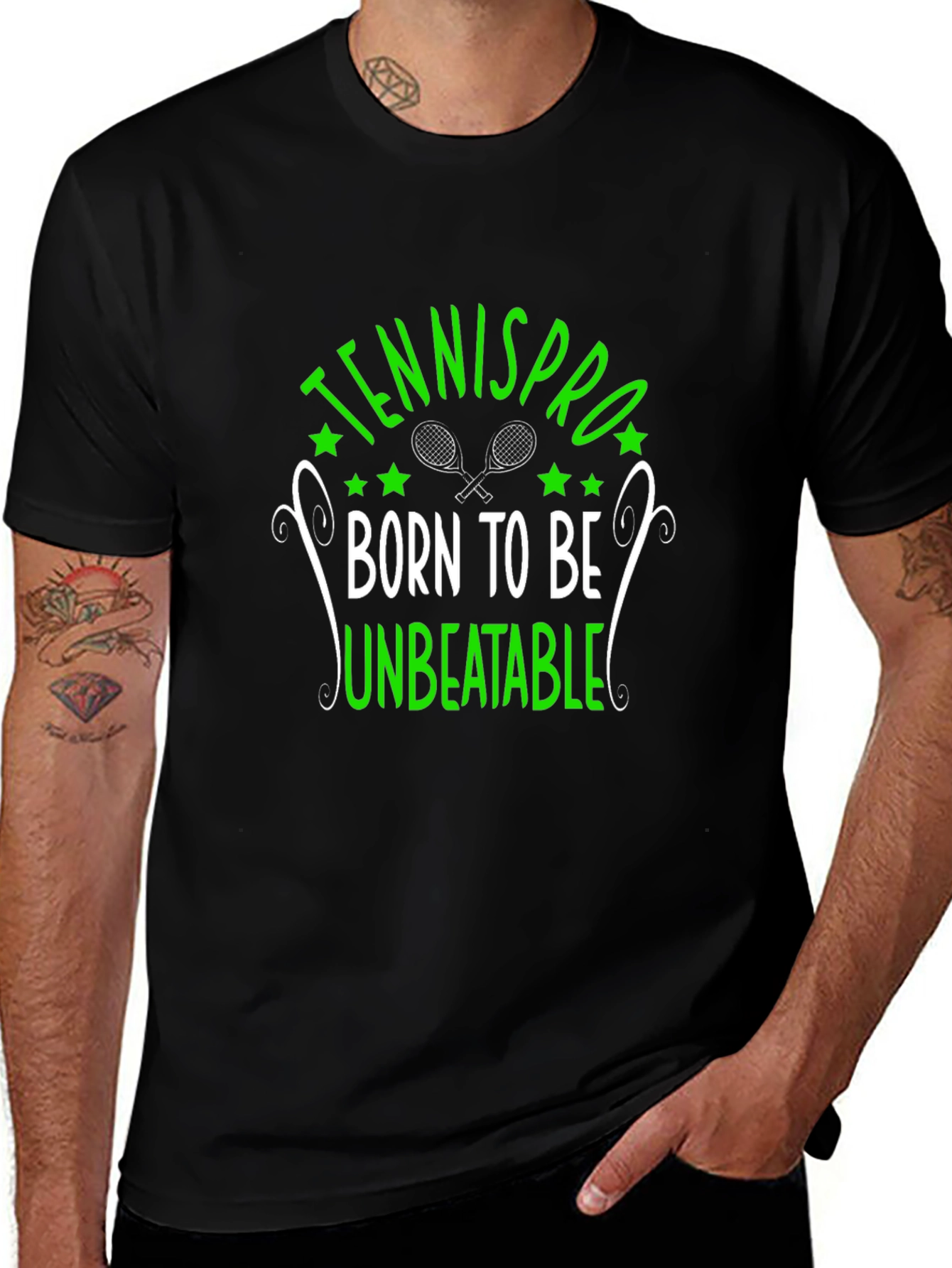 TennisPro Unbeatable Graphic T-Shirt - Black