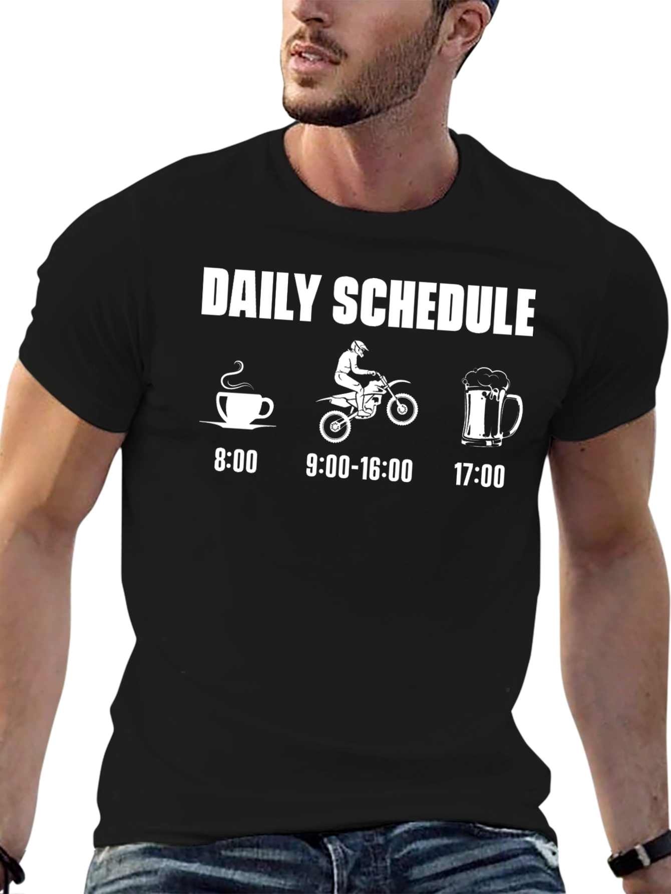 Daily Schedule T-Shirt - Motorcycle Rider Tee