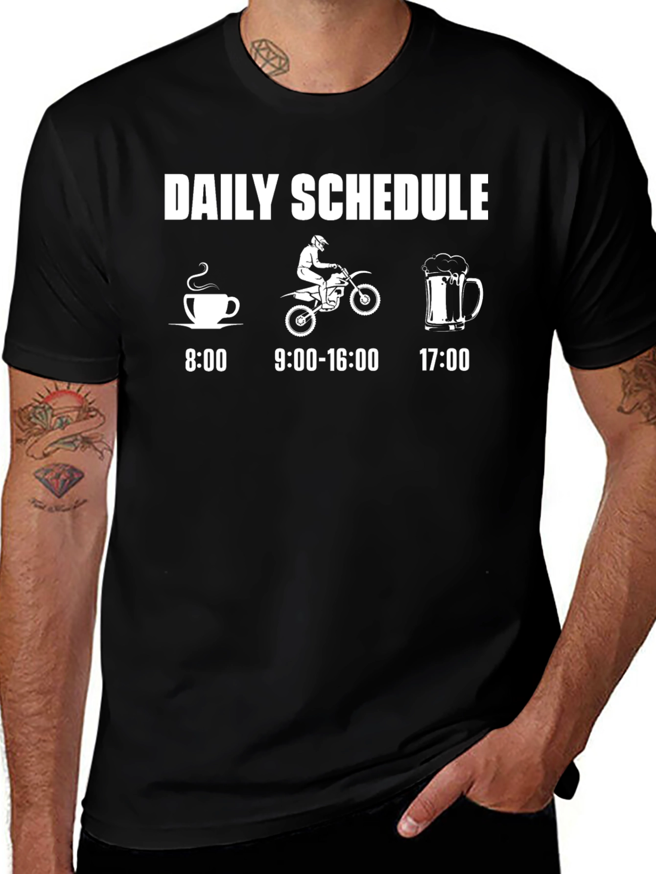Daily Schedule T-Shirt - Motorcycle Rider Tee