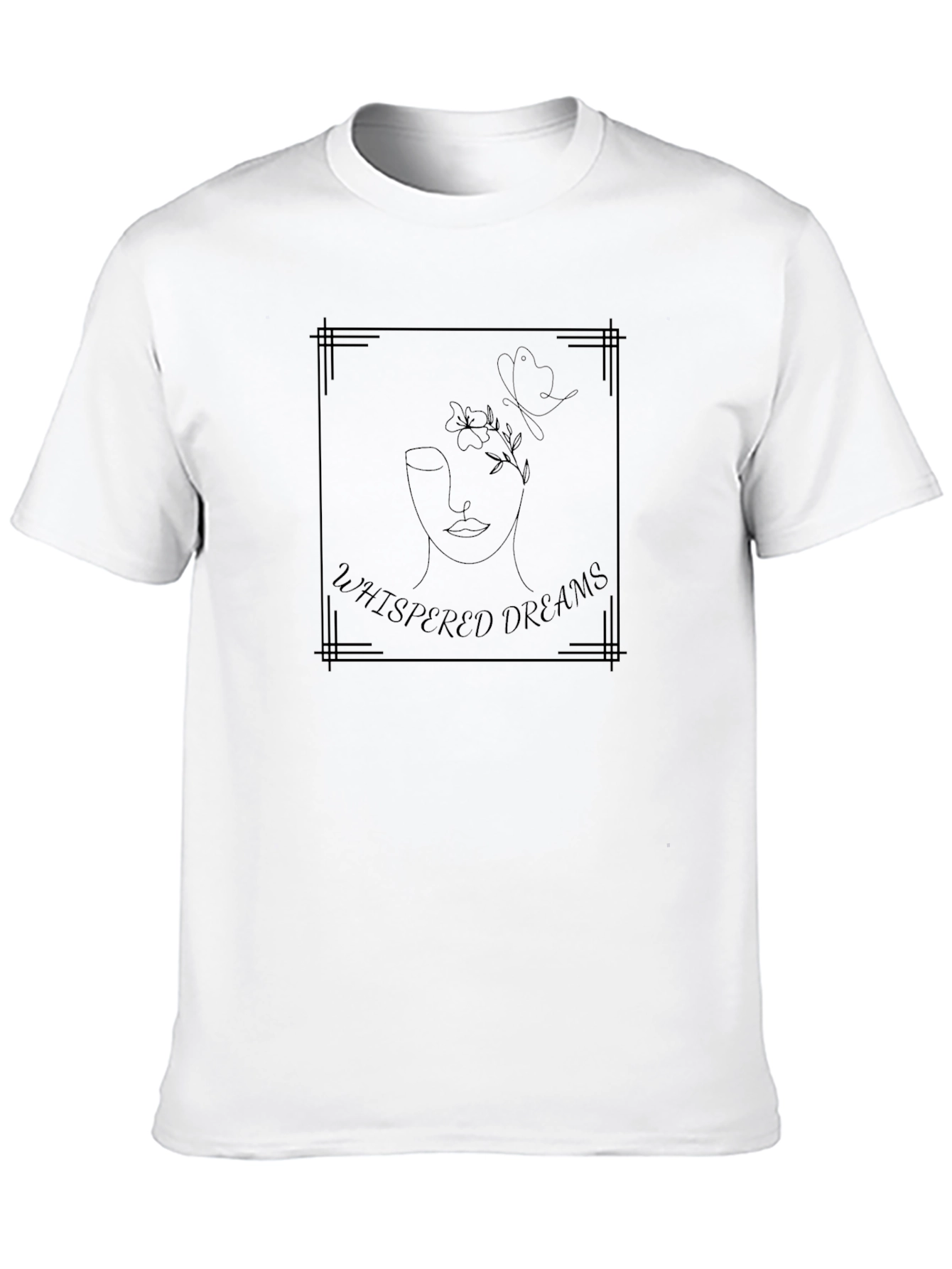 Whispered Dreams Graphic Tee - Black Modern Design