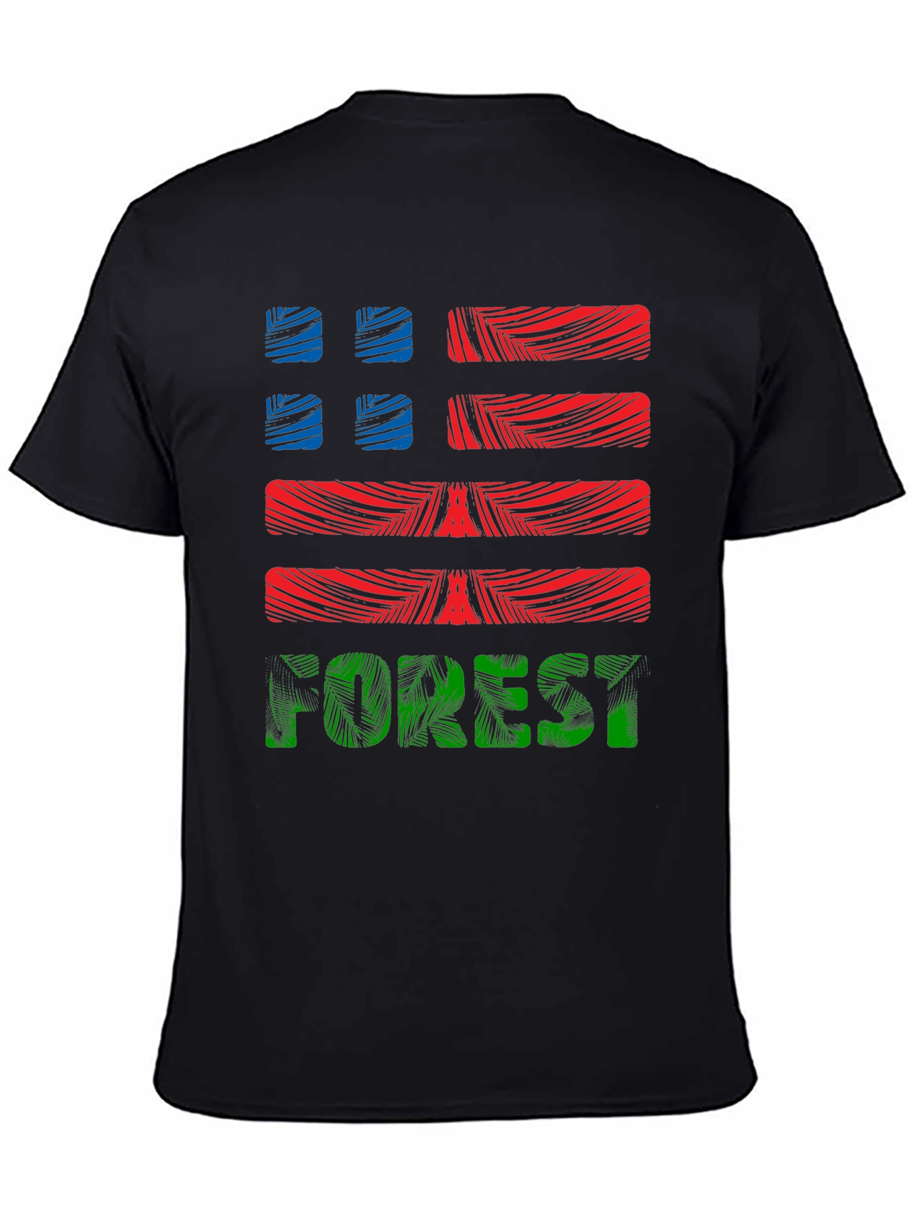 Forest Graphic Print Mens Black T-Shirt