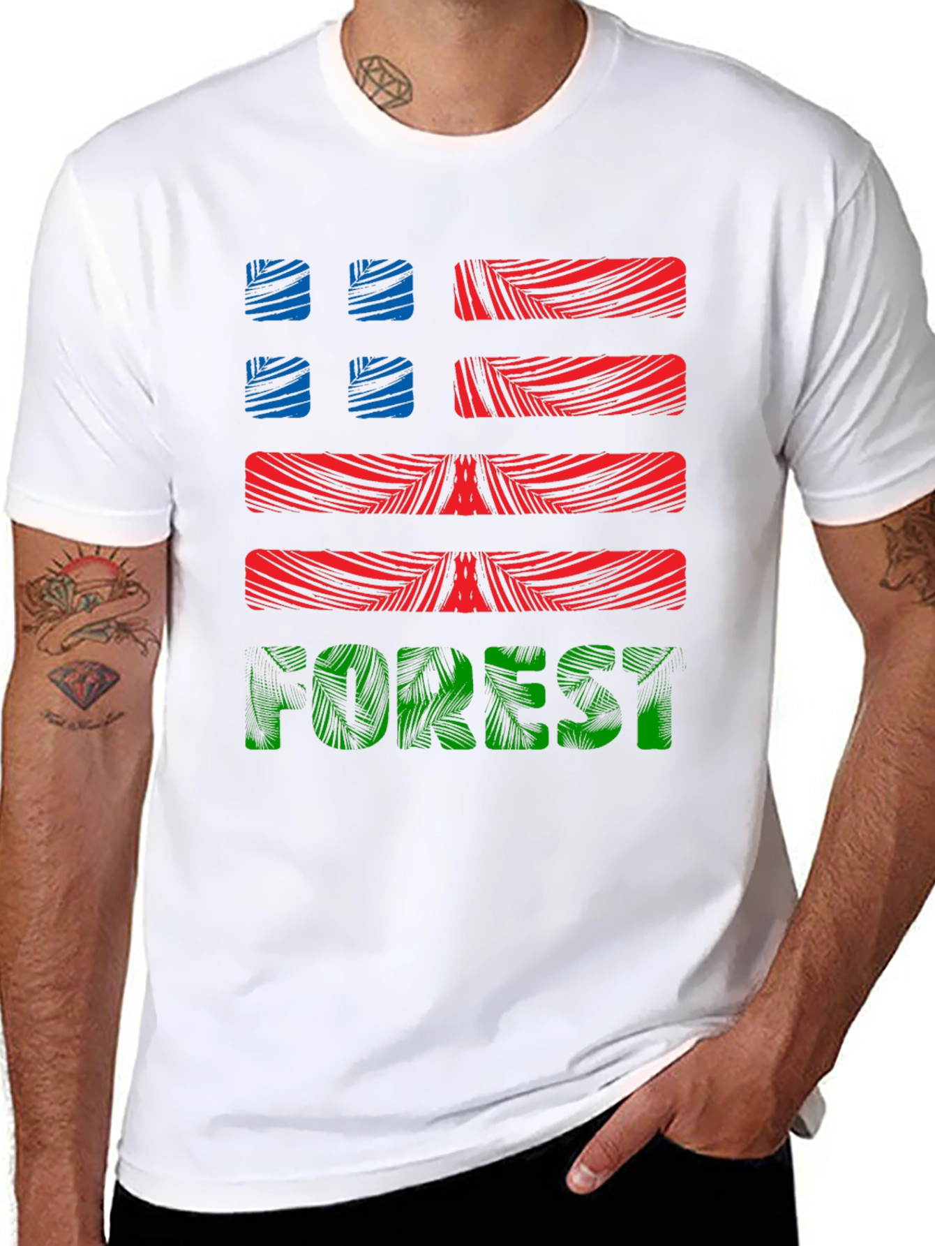 Forest Graphic Print Mens Black T-Shirt
