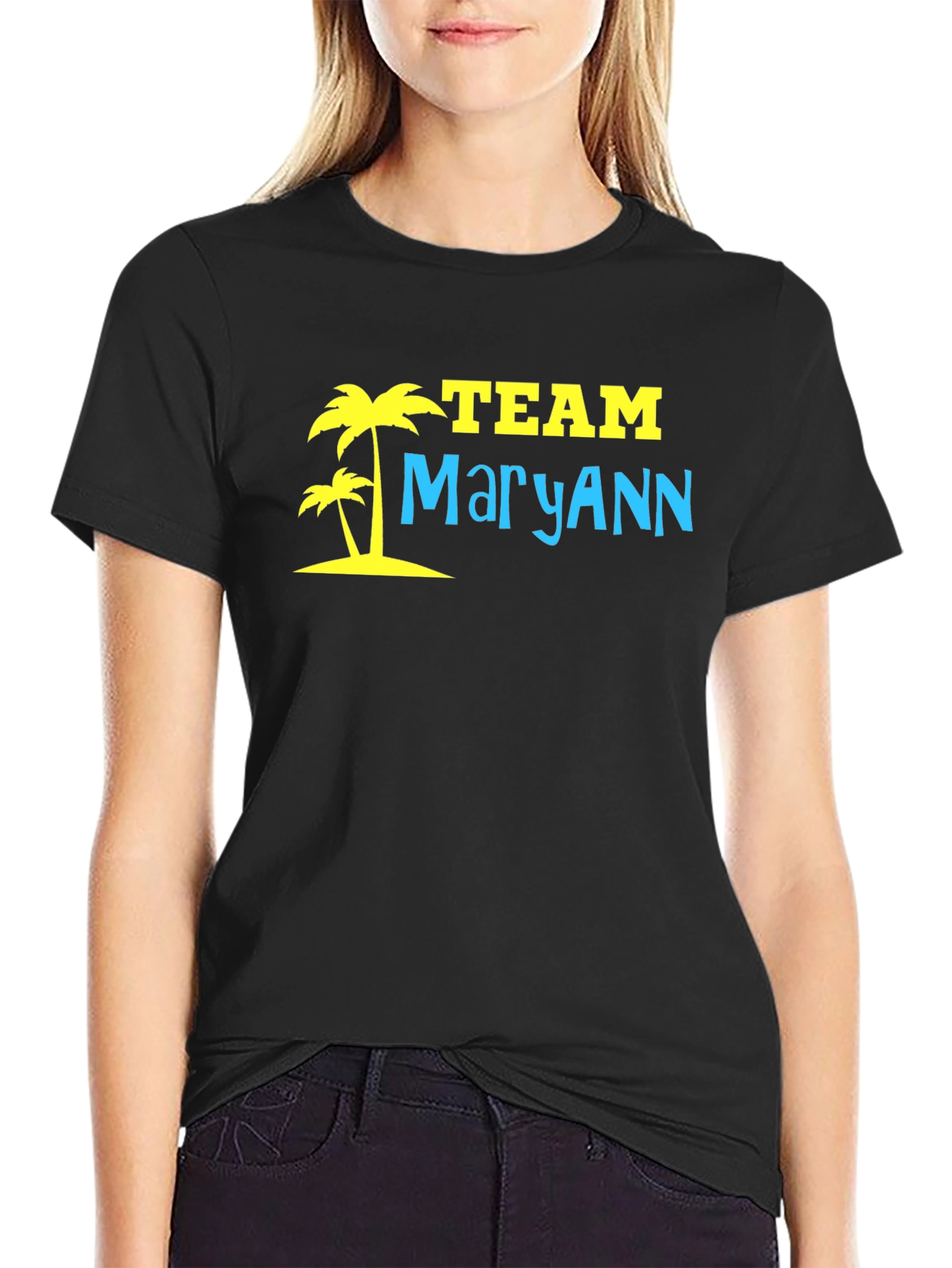 Team MaryAnn Palm Tree T-Shirt - Black