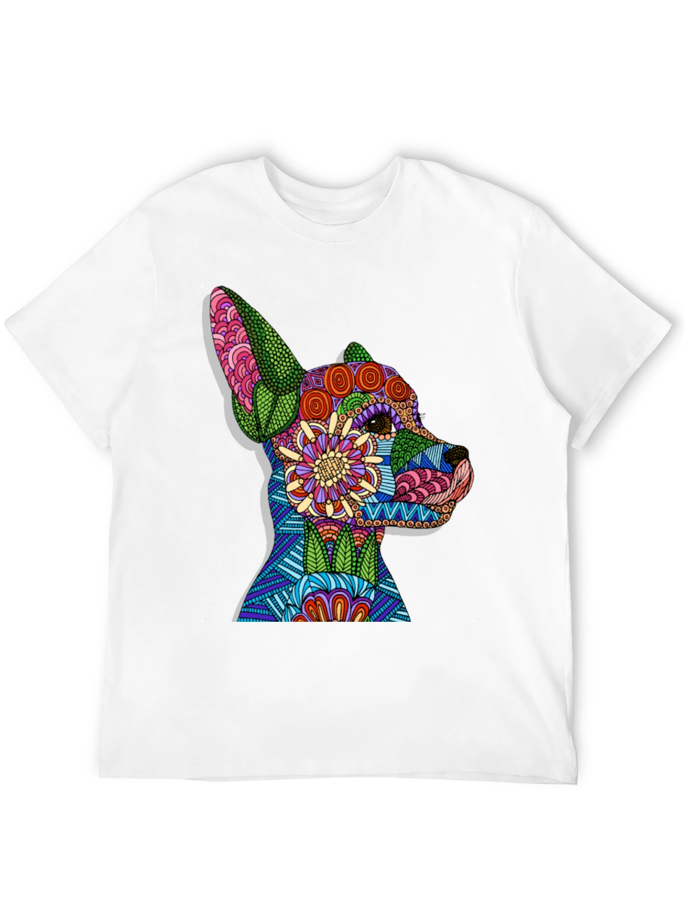 Dog Mandala Art Black T-Shirt