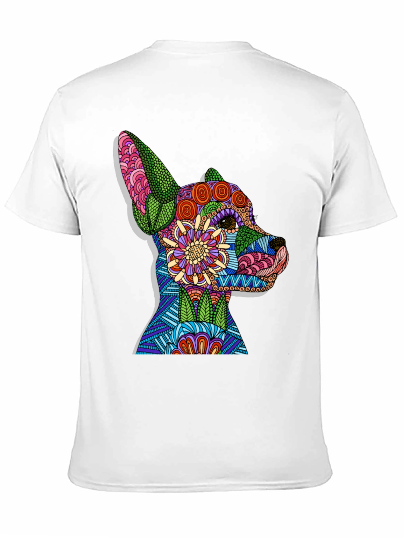 Dog Mandala Art Black T-Shirt