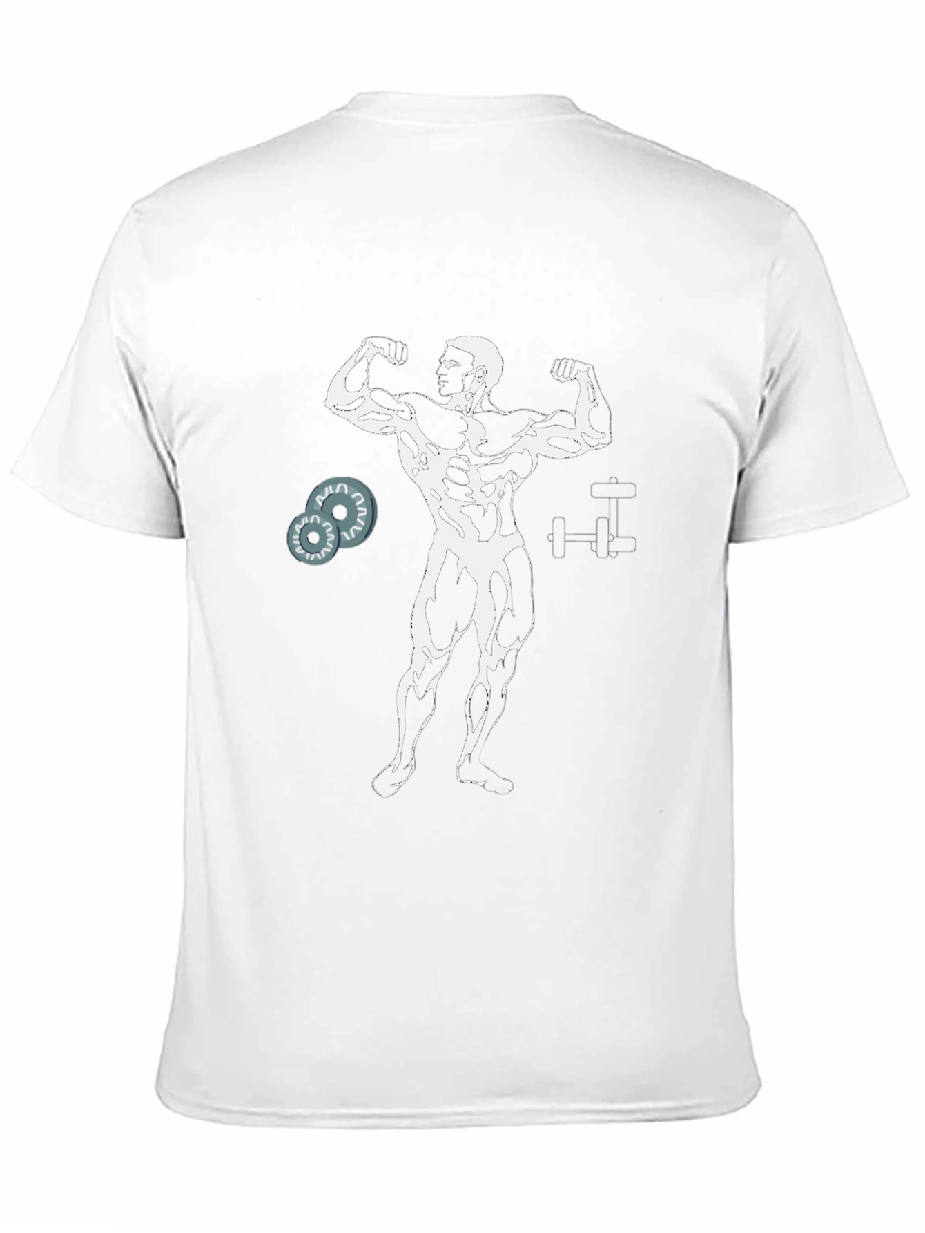 Muscle Man Graphic Tee - Black Cotton Gym Shirt