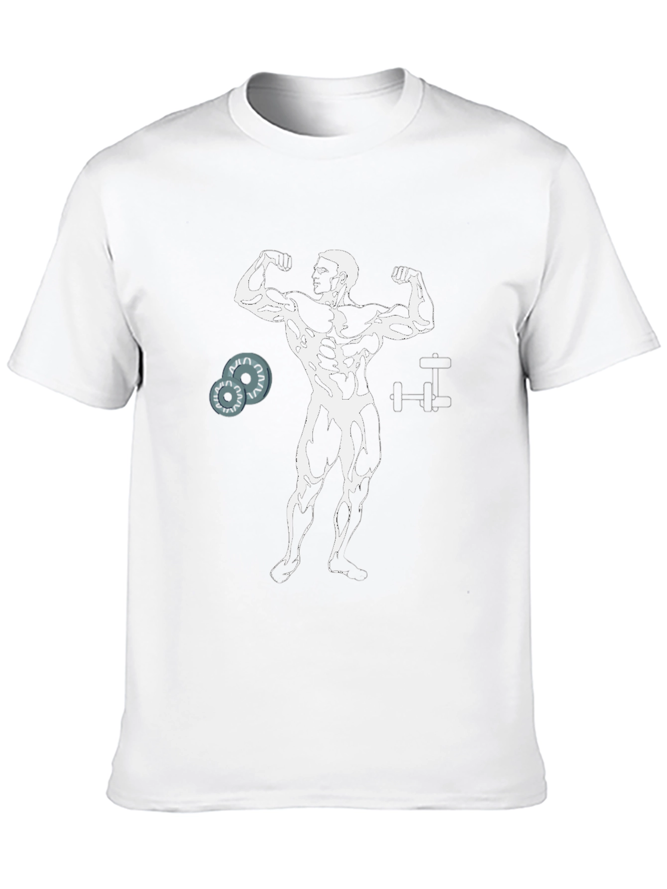 Muscle Man Graphic Tee - Black Cotton Gym Shirt