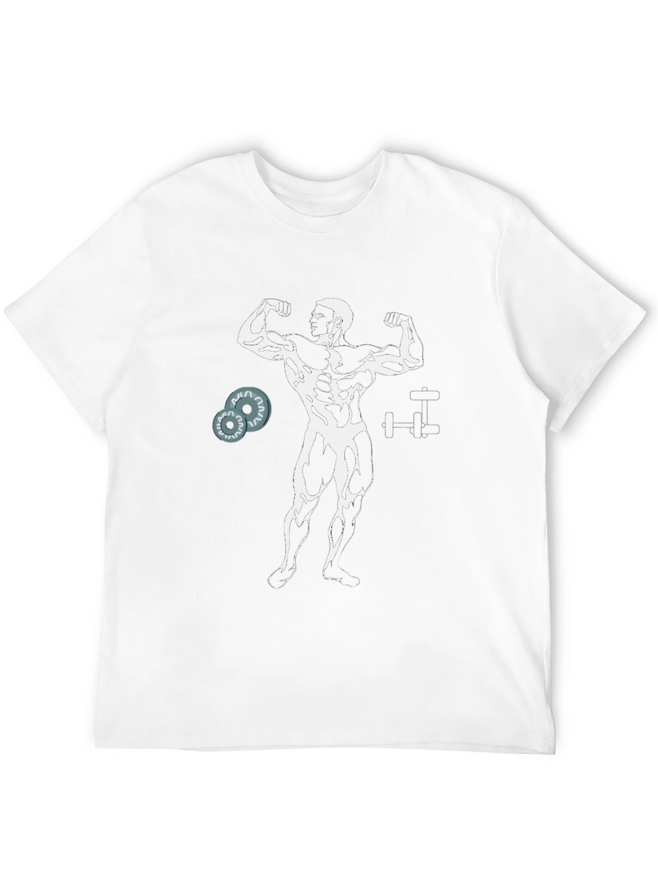 Muscle Man Graphic Tee - Black Cotton Gym Shirt