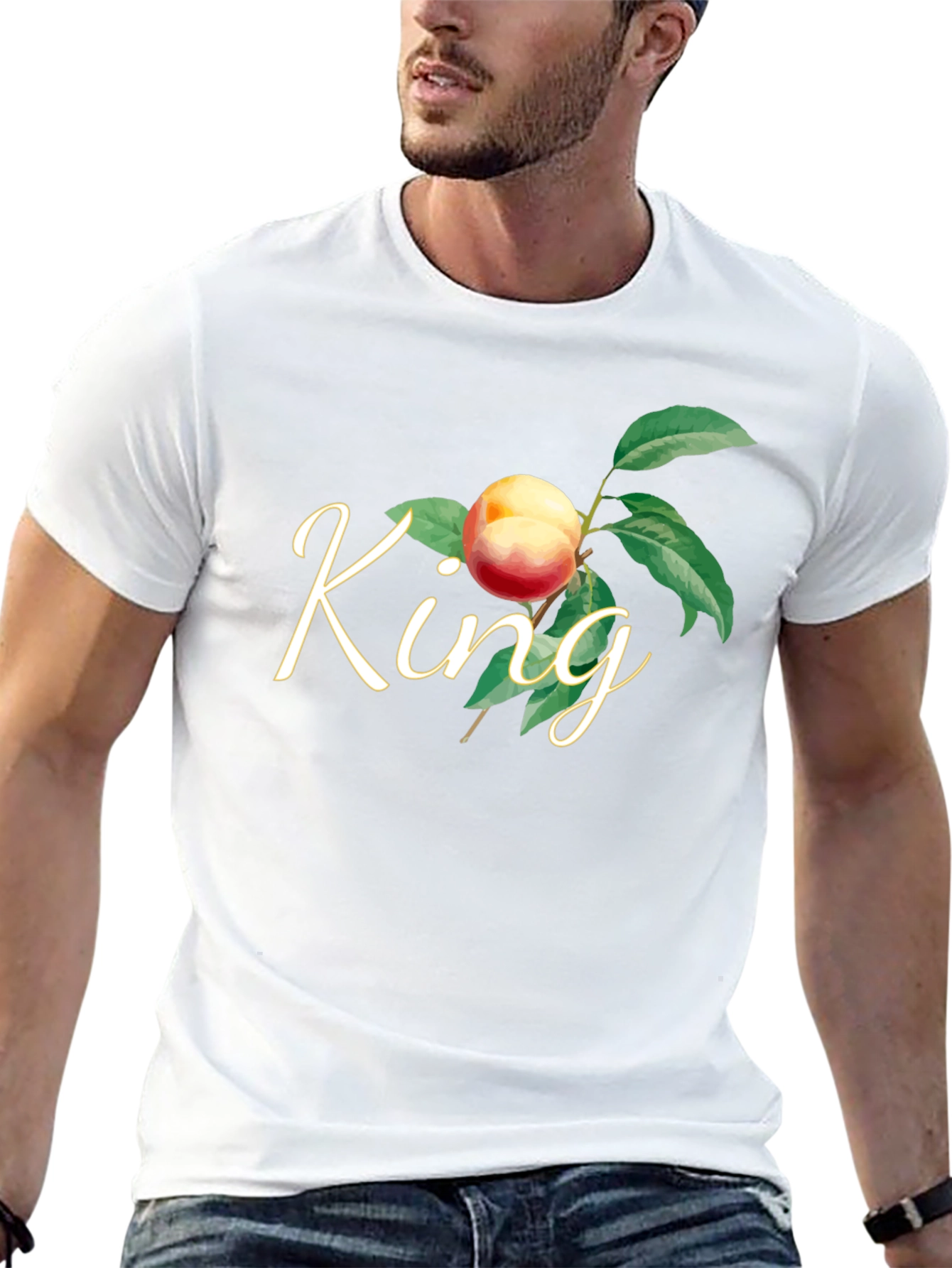 King Peach Graphic T-Shirt - Black