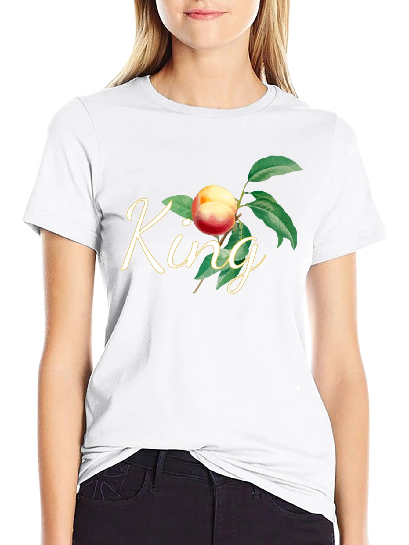 King Peach Graphic T-Shirt - Black