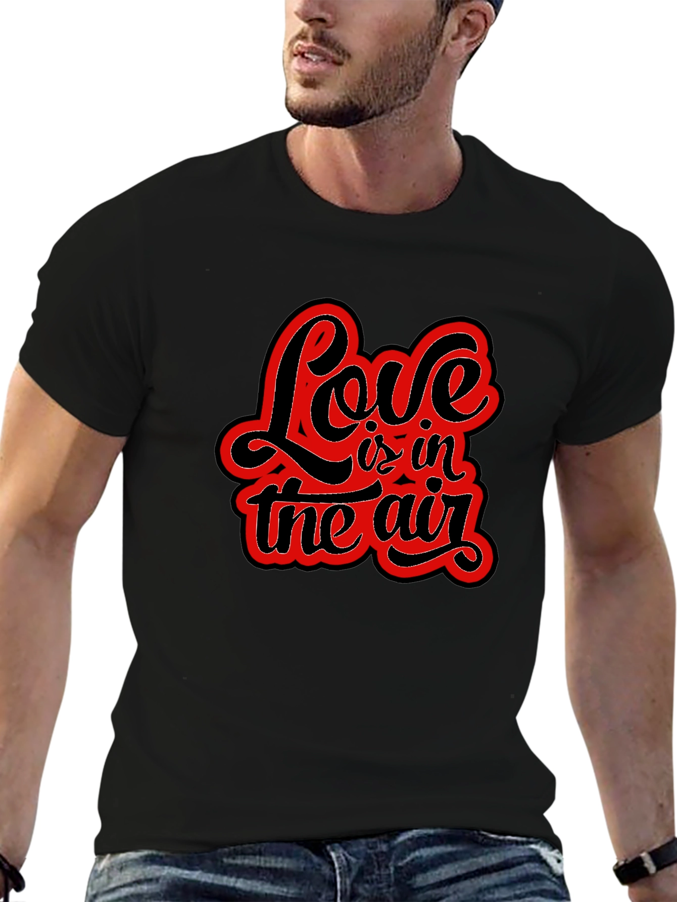 Love is in the Air Black Graphic Tee