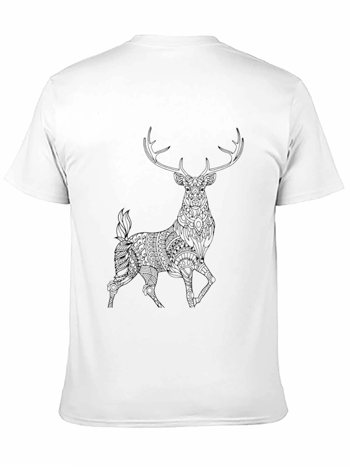Deer Graphic Print T-Shirt - Mens Black Tee