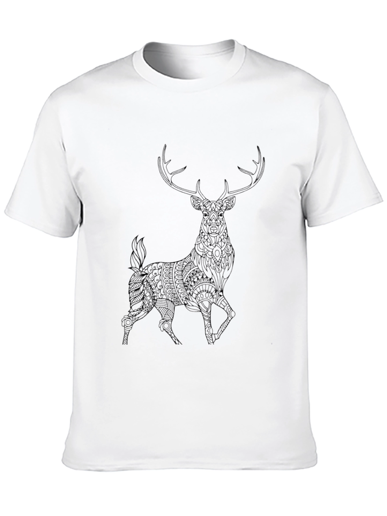 Deer Graphic Print T-Shirt - Mens Black Tee