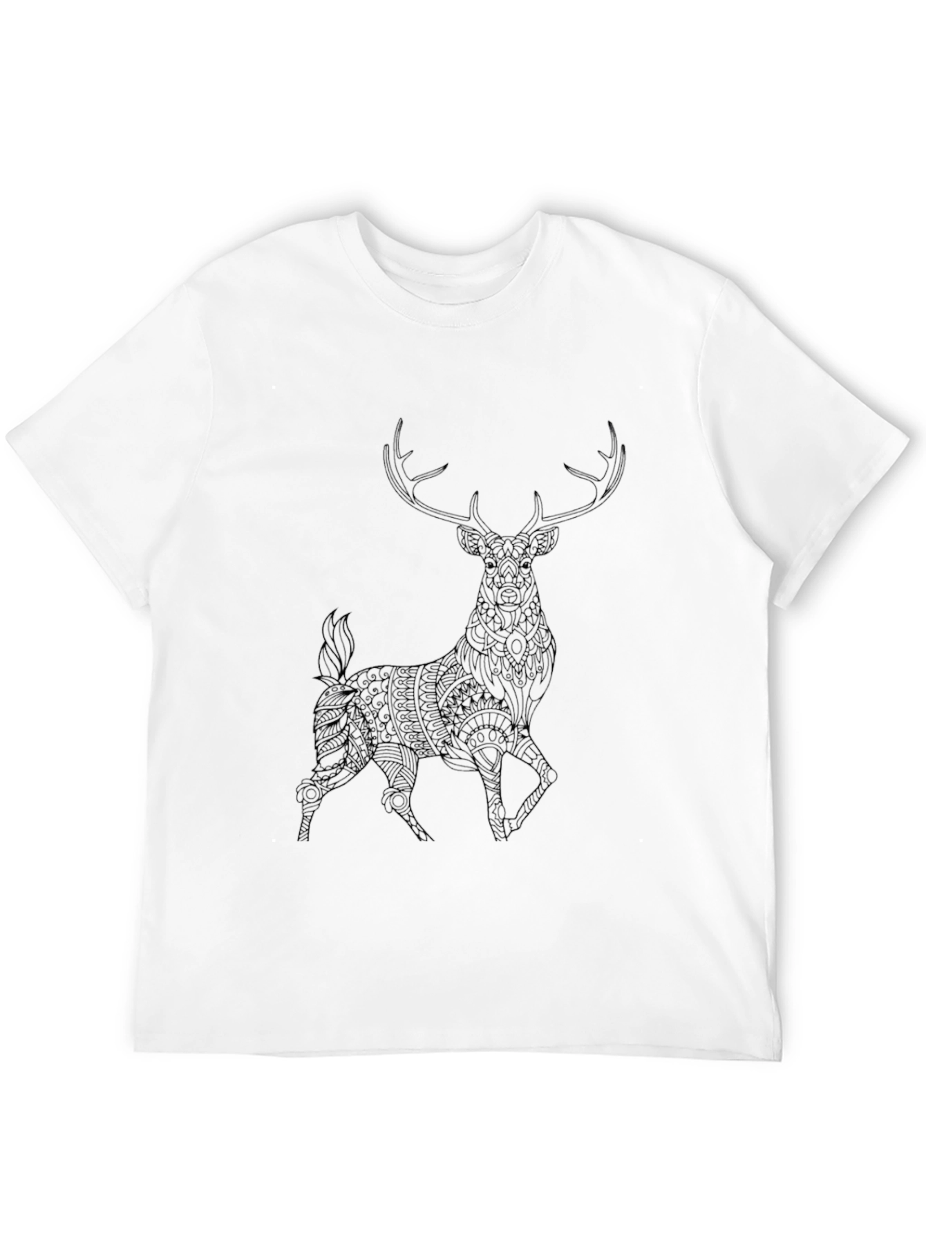 Deer Graphic Print T-Shirt - Mens Black Tee